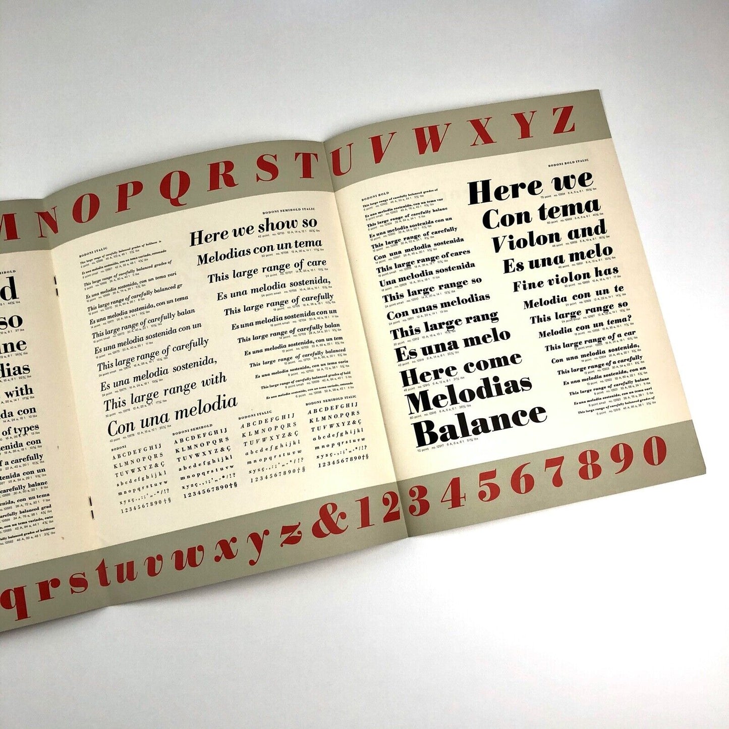 Bodoni type specimen brochure | Typefoundry Amsterdam 1950s?