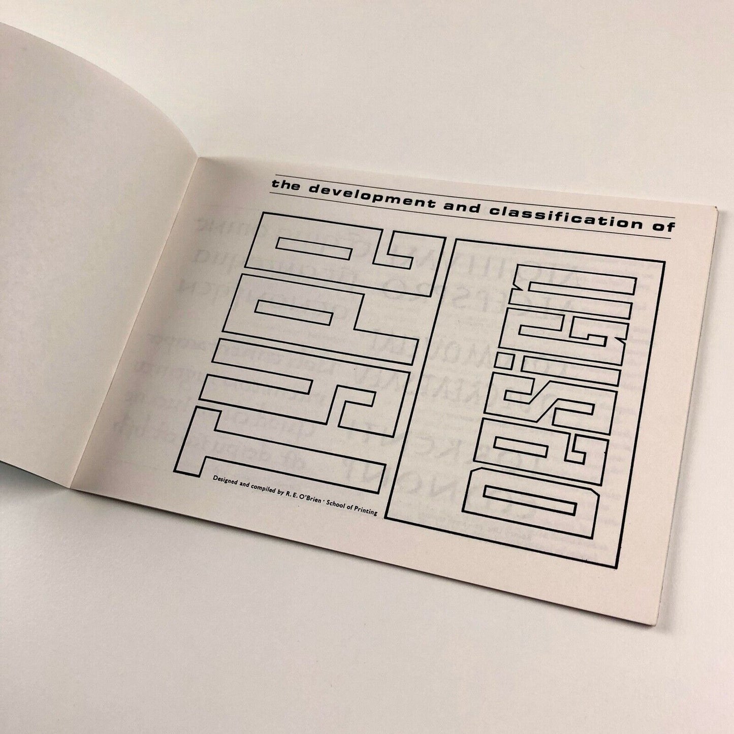 The Development & Classification of Type Design, School of Printing R.E. O'Brien