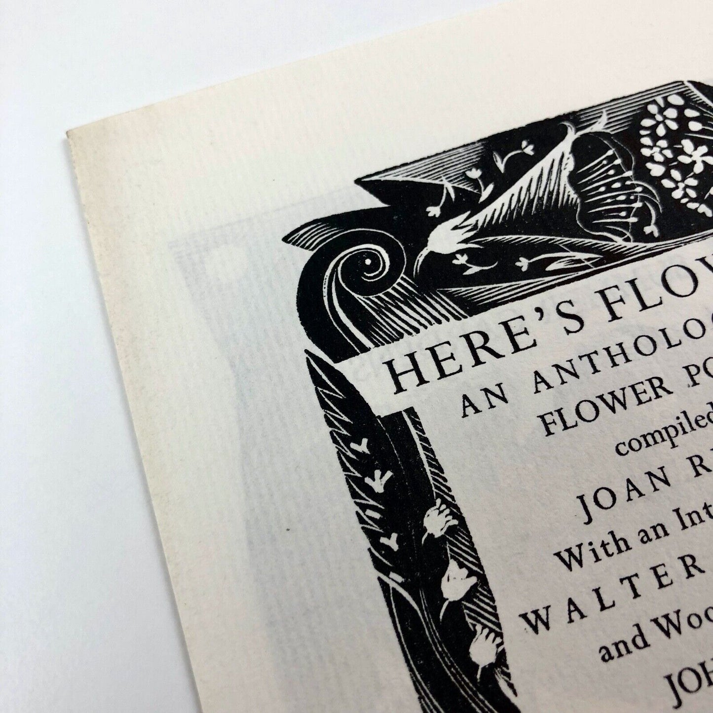 Golden Cockerel Press | 'Here's Flowers' by Joan Rutter prospectus, 1937 | Wood engravings by John O'Connor
