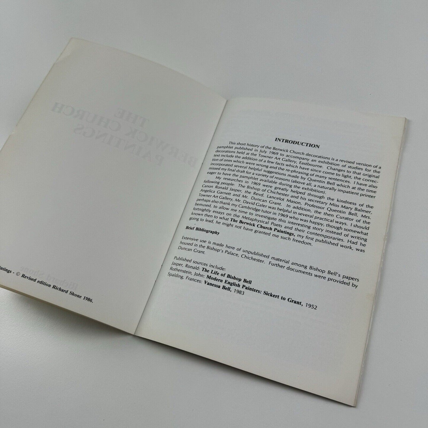 The Berwick Church Paintings by Richard Shone – revised edition, 1986 | Duncan Grant, Vanessa Bell, Quentin Bell