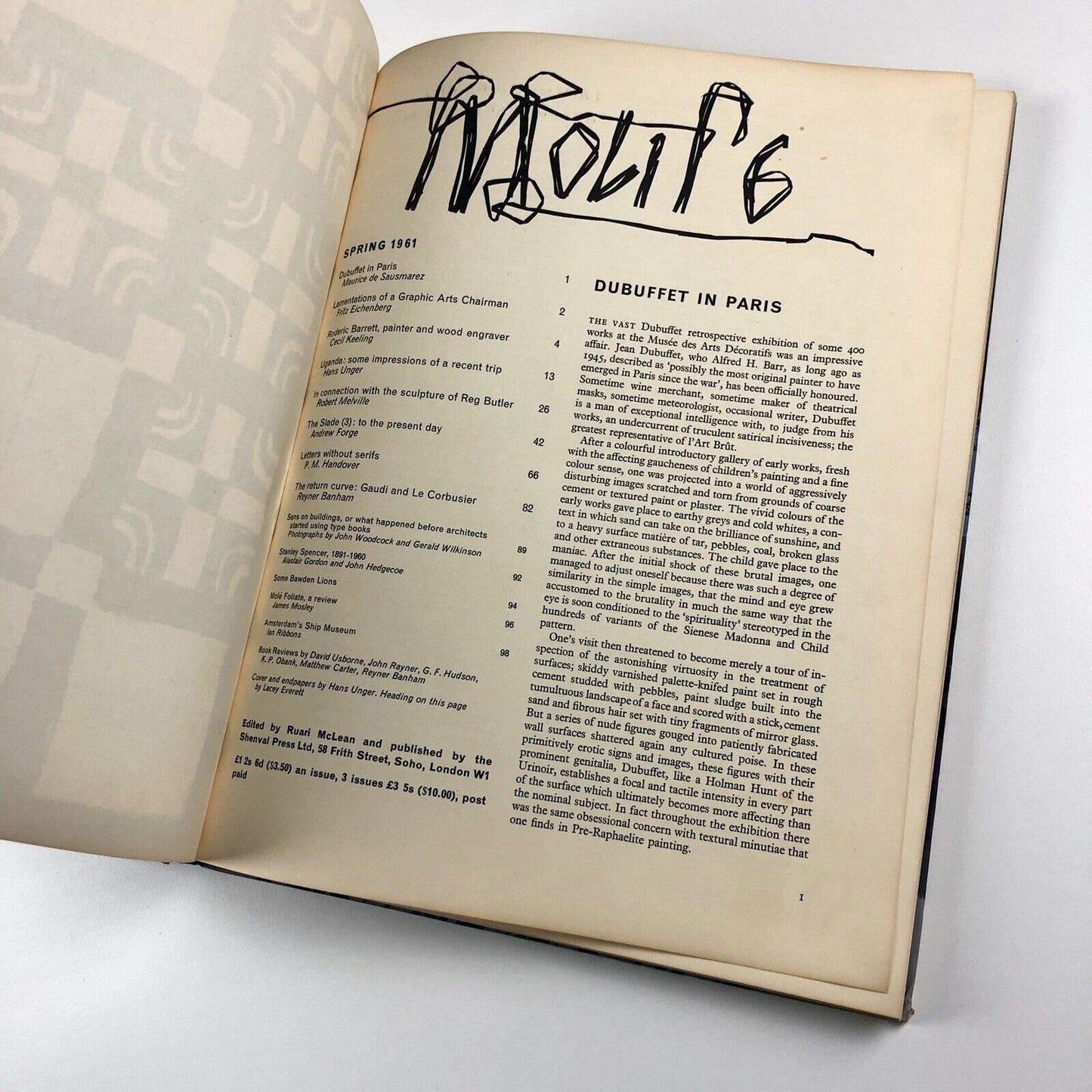 Motif 6 – journal of the visual arts | Spring 1961 | Hans Unger, edited by Ruari McLean