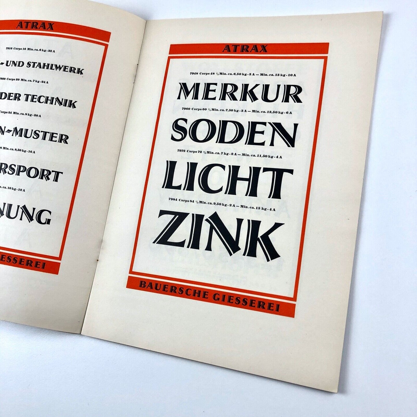 Atrax | Die Schrift für Titelzeilen | Type specimen | Bauer | Heinrich Jost 1926