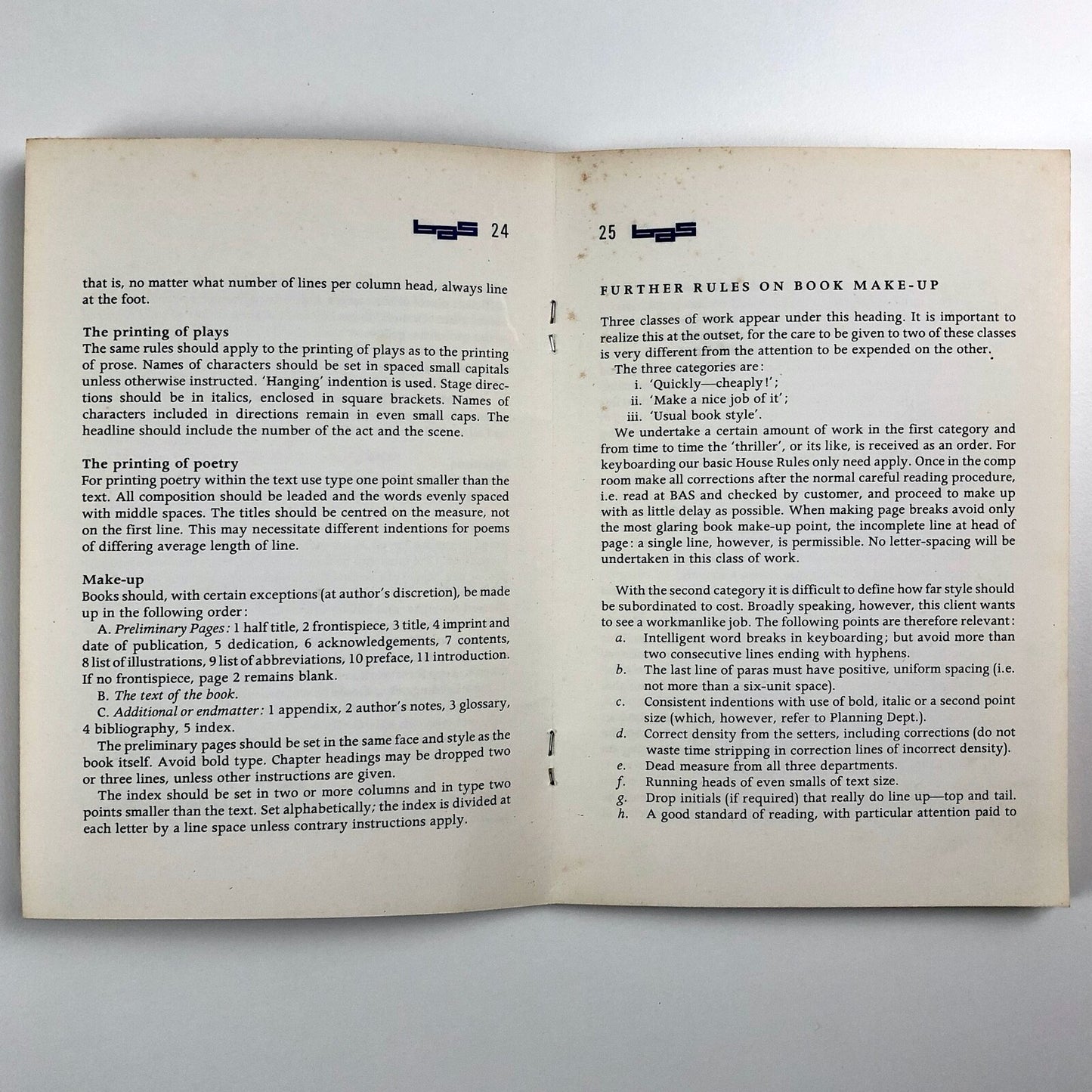 BAS Printers Limited – House Style booklet | Undated