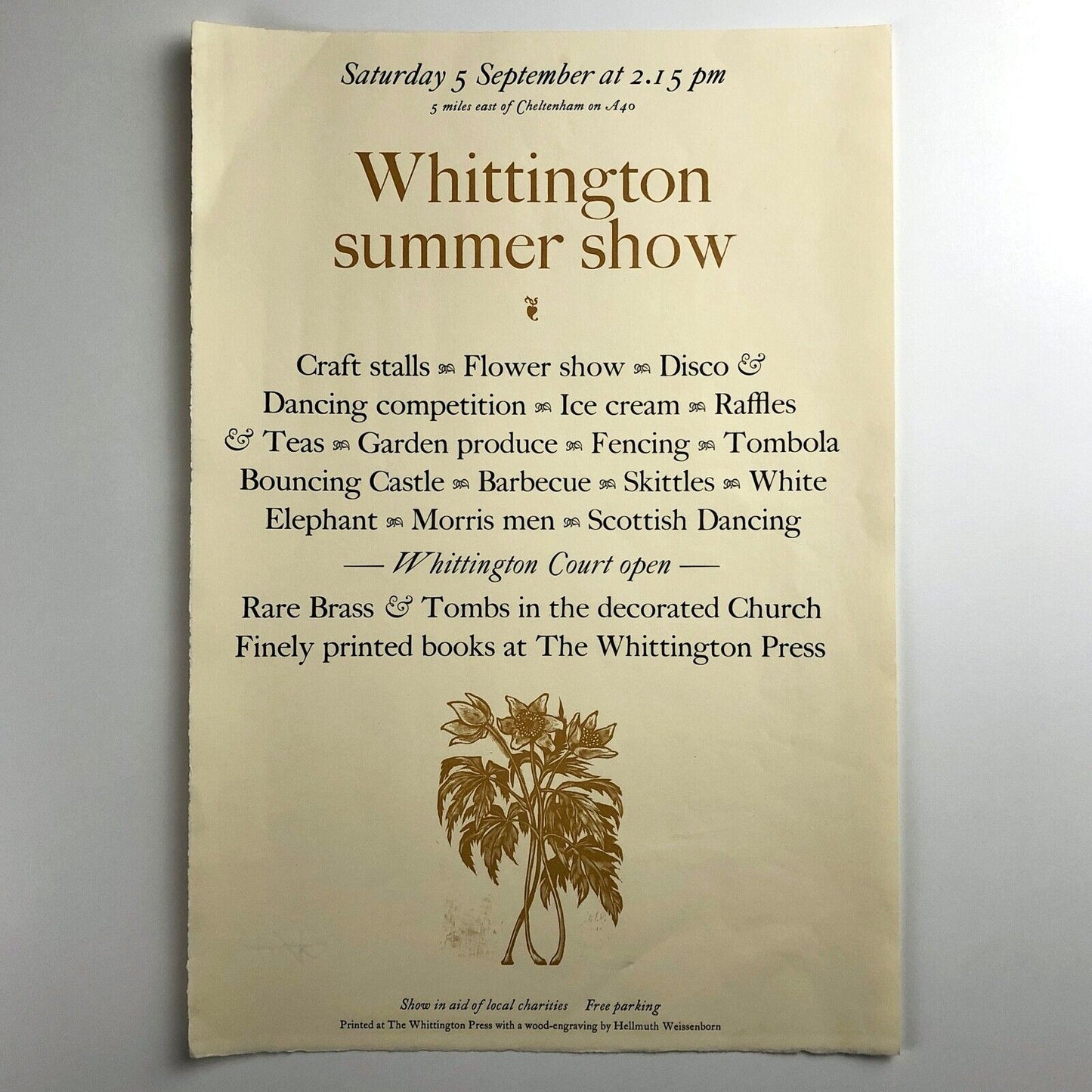 The Whittington Press summer show poster | Engraving by Hellmuth Weissenborn