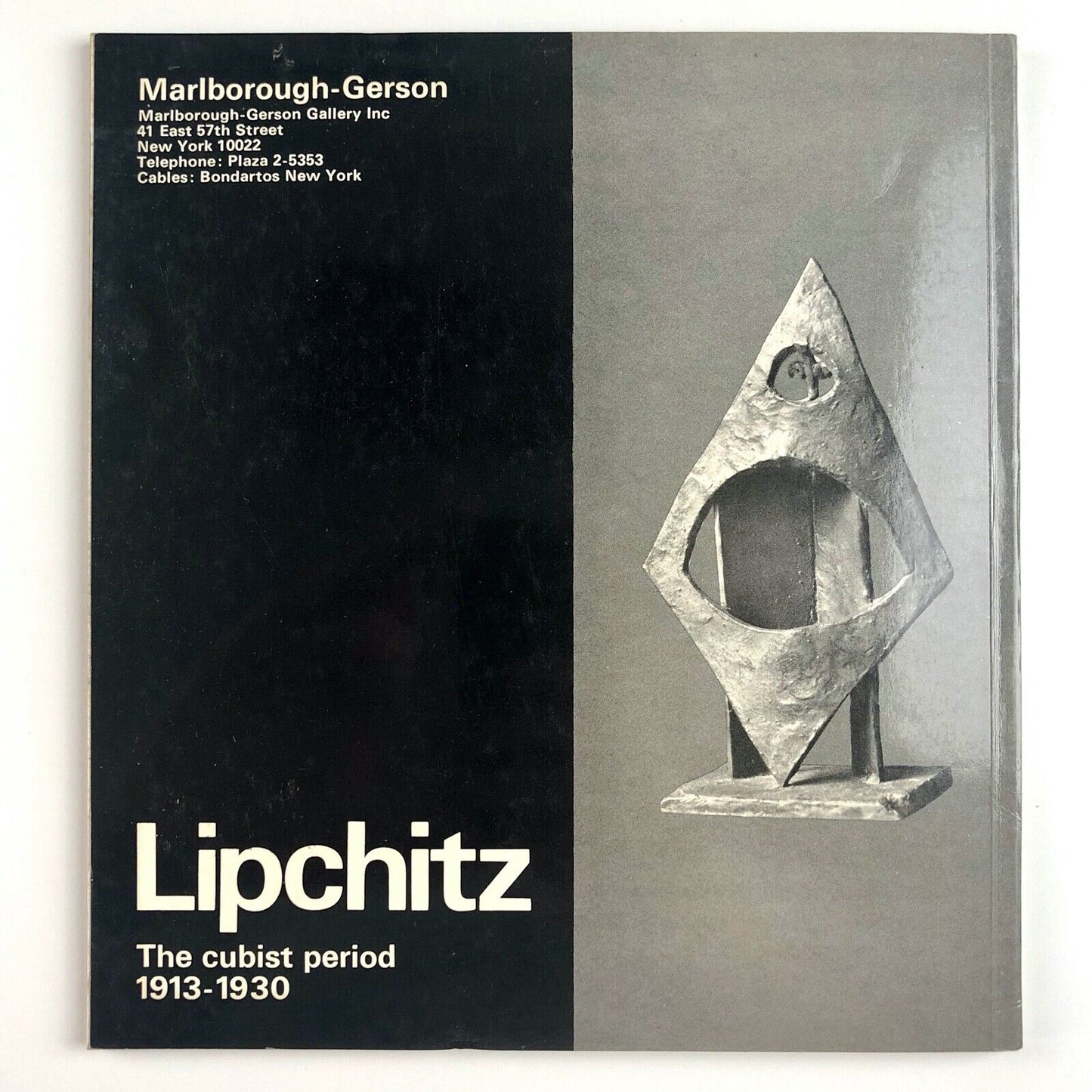 Lipchitz – The Cubist Period 1913–1930 | Marlborough-Gerson, 1968 | typography by Gordon House