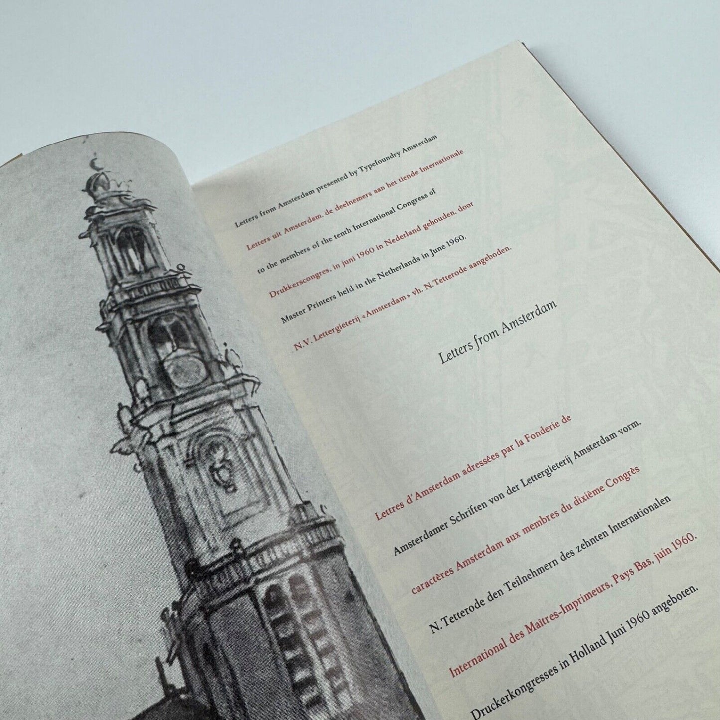 Letters from Amsterdam. Presented by Typefoundry Amsterdam to members of the tenth International Congress of Master Printers held in the Netherlands in June 1960