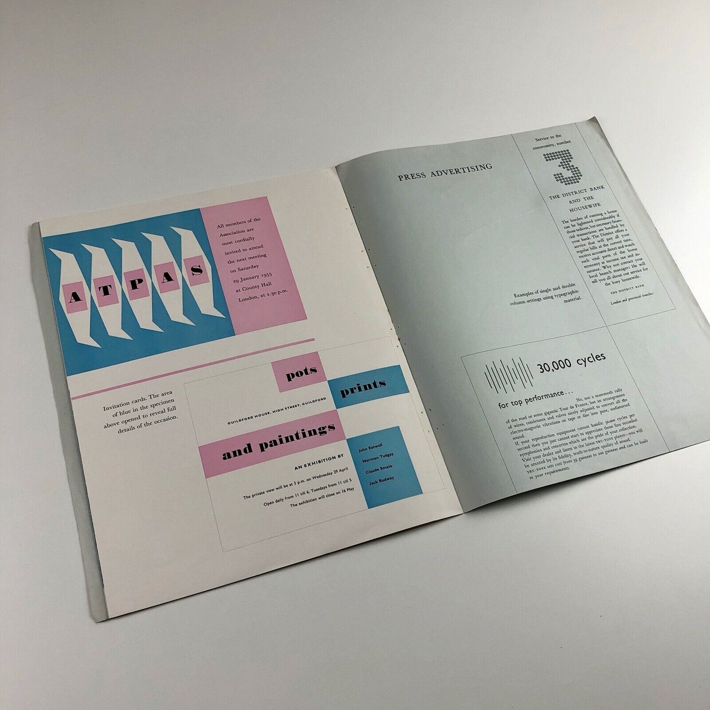 Student Design and Printing in Surrey | Leaflet | Guildford School of Art 1957-8