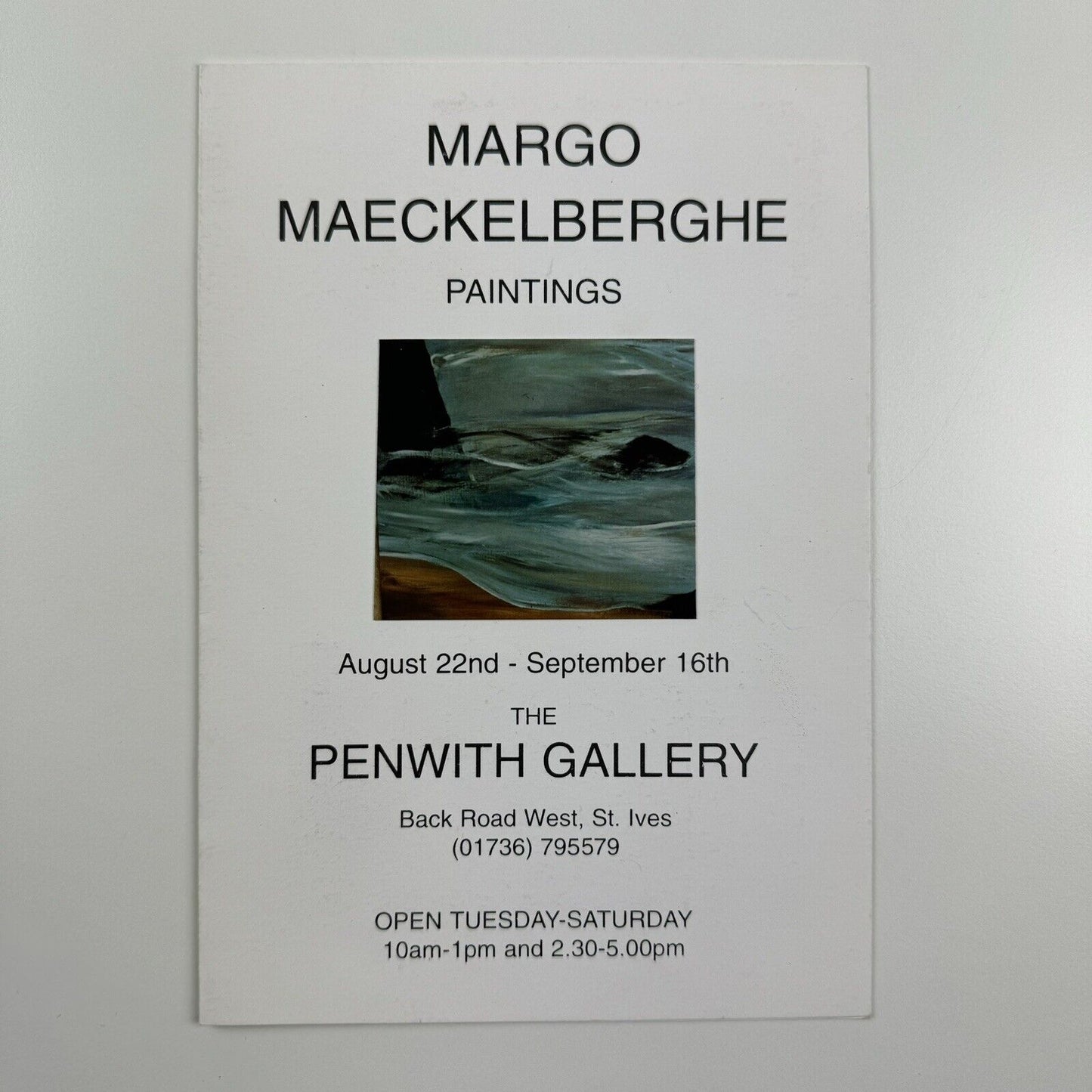 Margo Maeckelberghe – Paintings | The Penwith Gallery St Ives | Folded card
