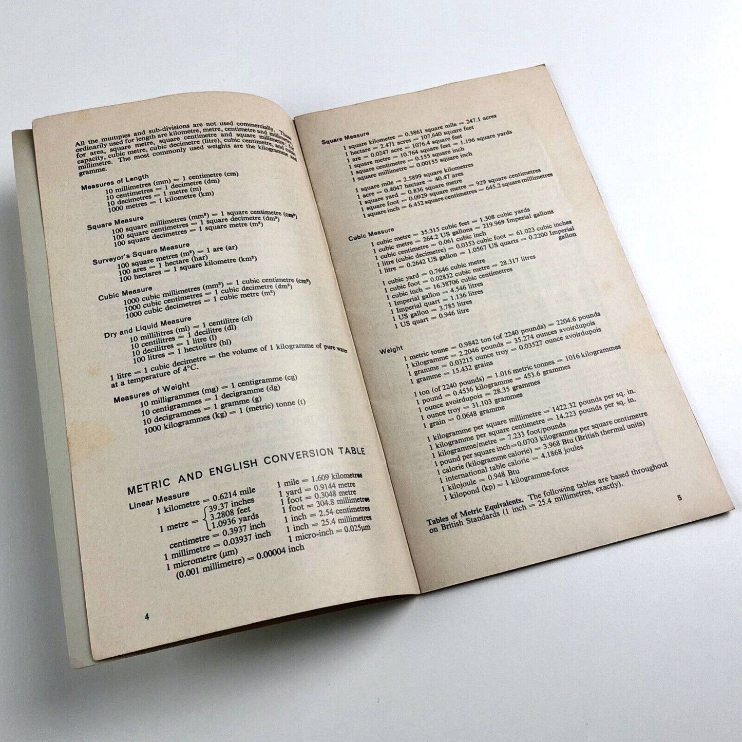 Metric Conversion Tables booklet | Machinery Publishing Co Brighton 5th edn