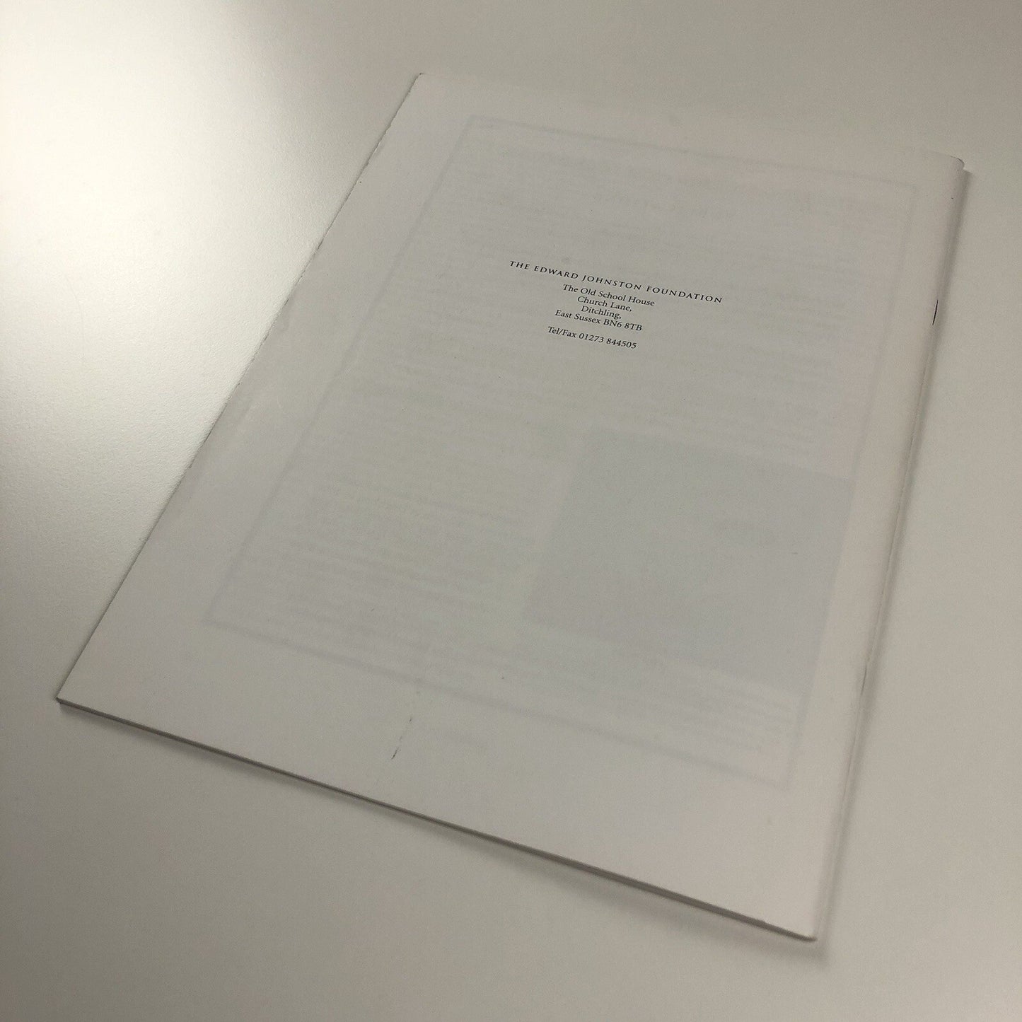 Edward Johnston Foundation – EJF Journal No 6, August 2001