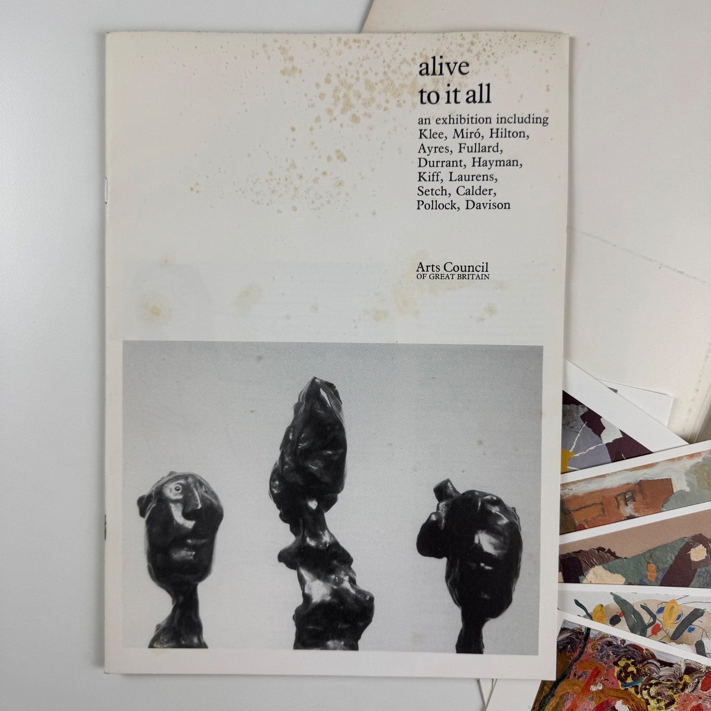 alive to it all | Arts Council folder catalogue and postcards 1983