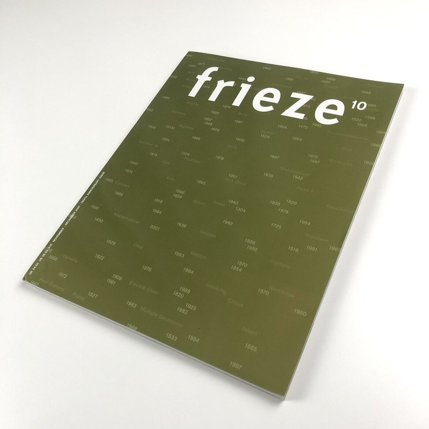 Frieze magazine – Tenth Anniversary issue, November–December 2001