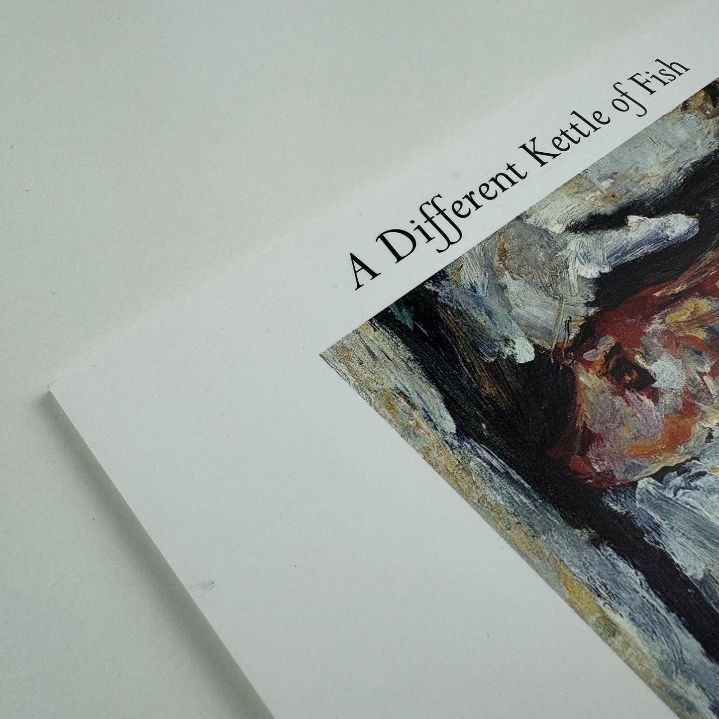 Folded card for A Different Kettle of Fish – paintings by Adrian Ryan | Penlee Gallery & Museum, 2002
