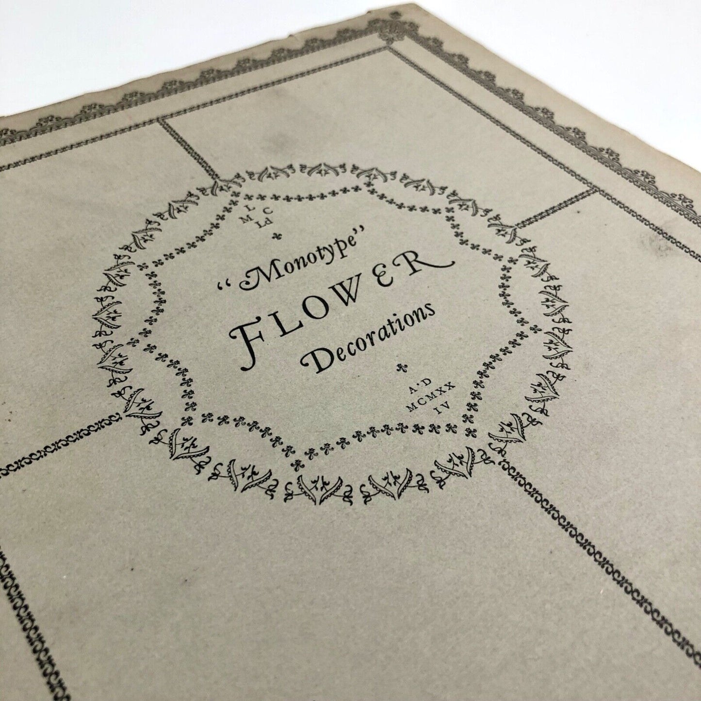 Monotype Flower Decorations type specimen booklet | Lanston Monotype, 1924