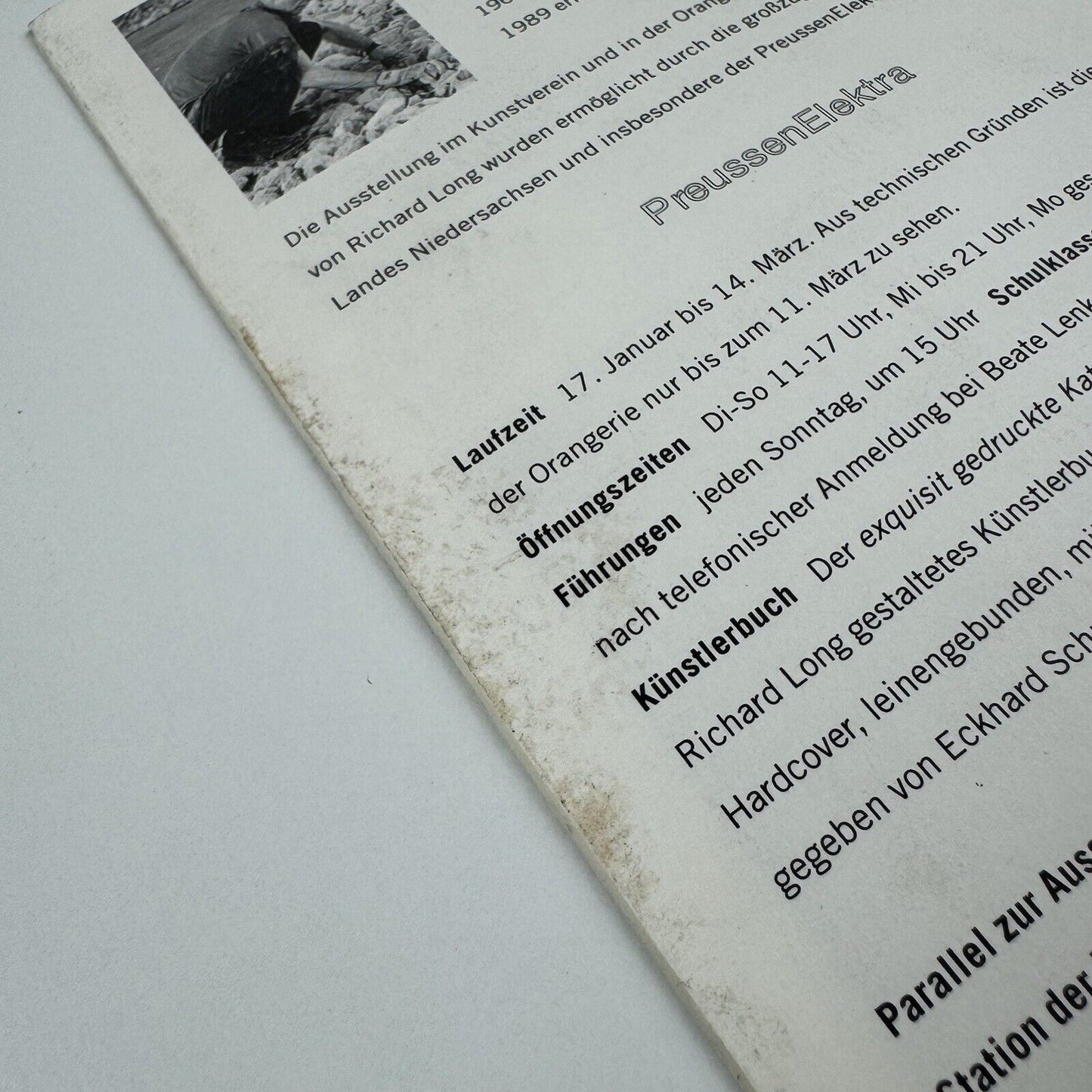 Gallery leaflet Richard Long. Every Grain of Sand | Kunstverein Hannover, undated