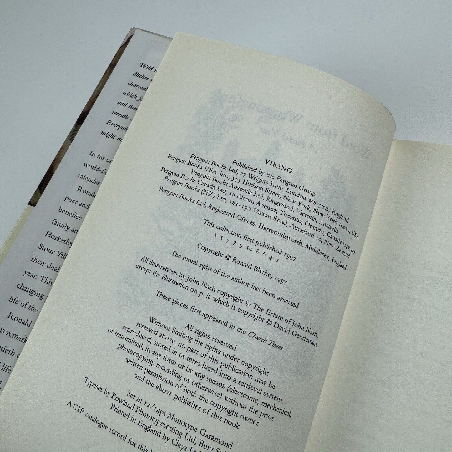 Word from Wormingford. A Parish Year by Ronald Blythe illustrations by John Nash | Viking Press, 1997