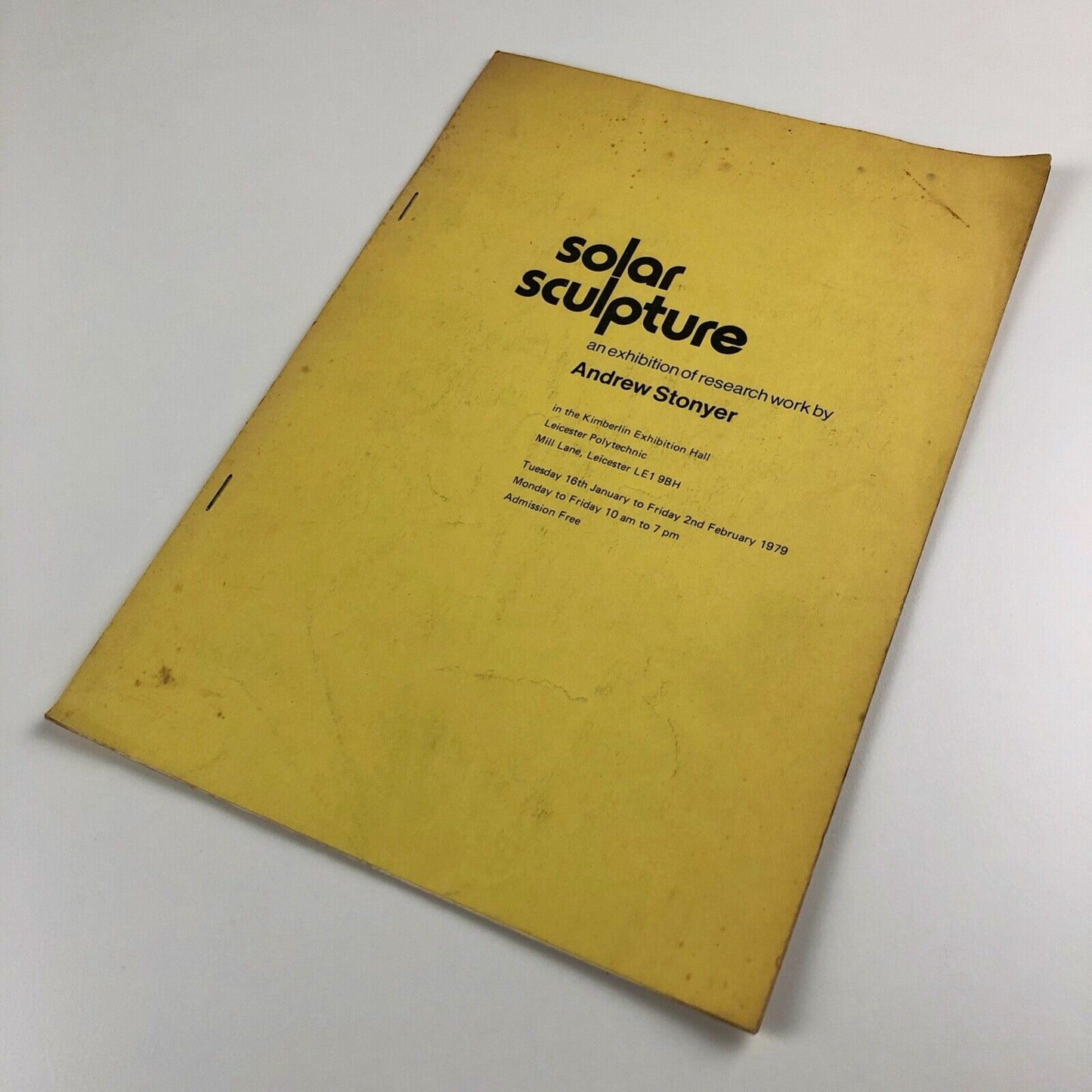 Solar Sculpture by Andrew Stonyer | Leicester Polytechnic 1979 exhibition list