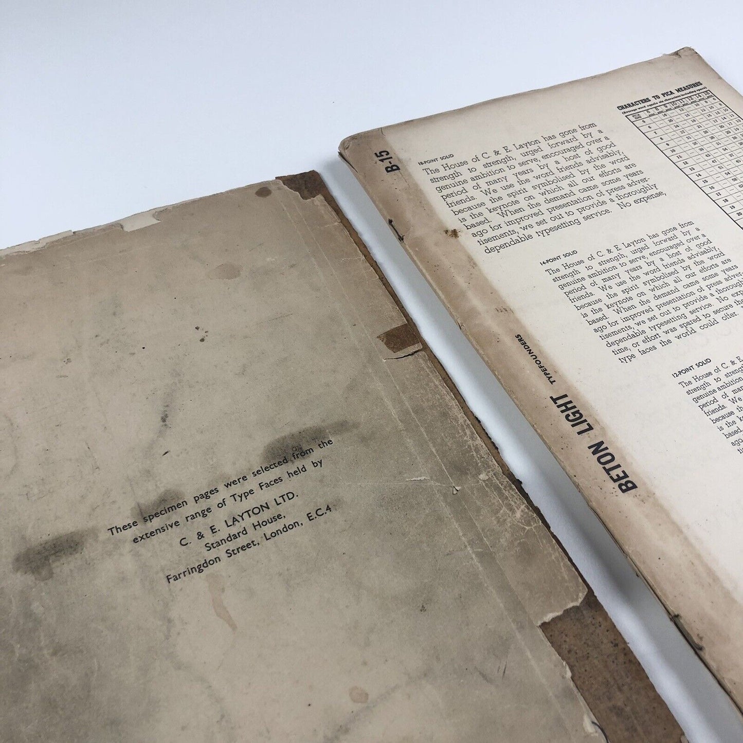 The House of C & E Layton type specimen book | Undated