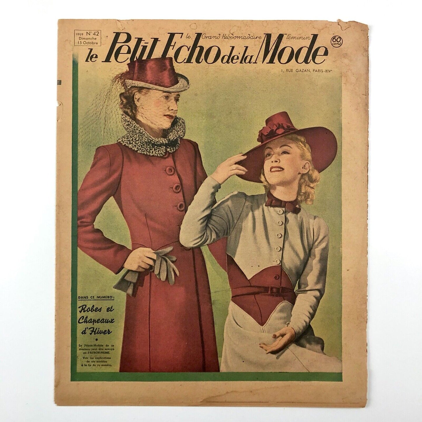 Le Petit Echo de la Mode French fashion journal x 10 issues: 2 x 1938 & 8 x 1939