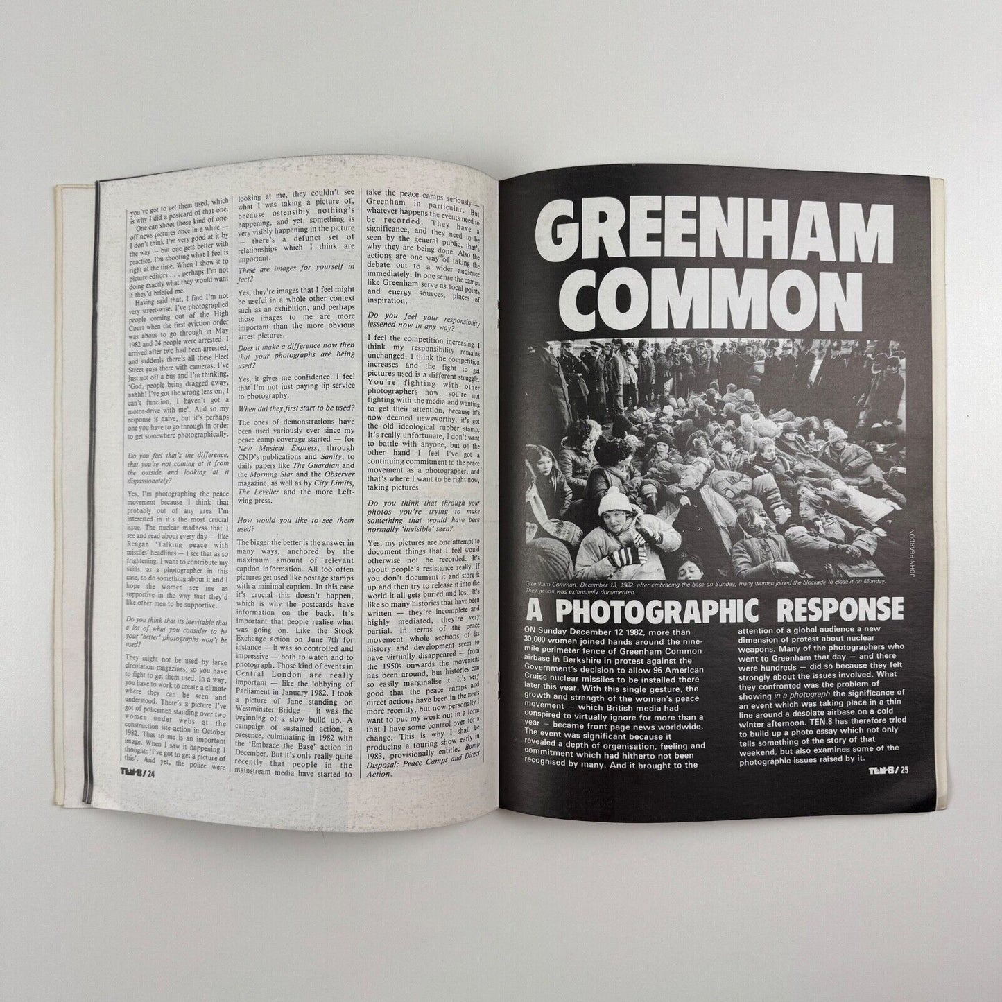 Ten.8 Quarterly photographic journal, No. 10, 1983. Photography Peace & Protest. Arts Council of Great Britain. Includes article on CND