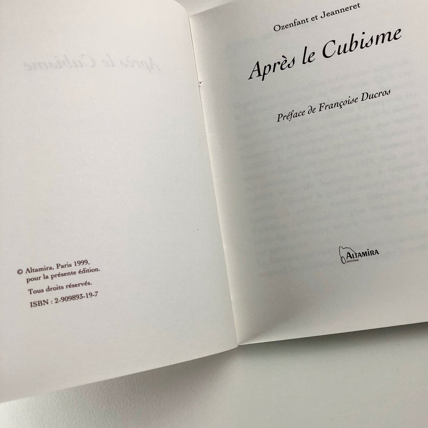 Aprés le Cubisme | Amédée Azenfant et Charles Édouard Jeanneret | Altamira, 1999