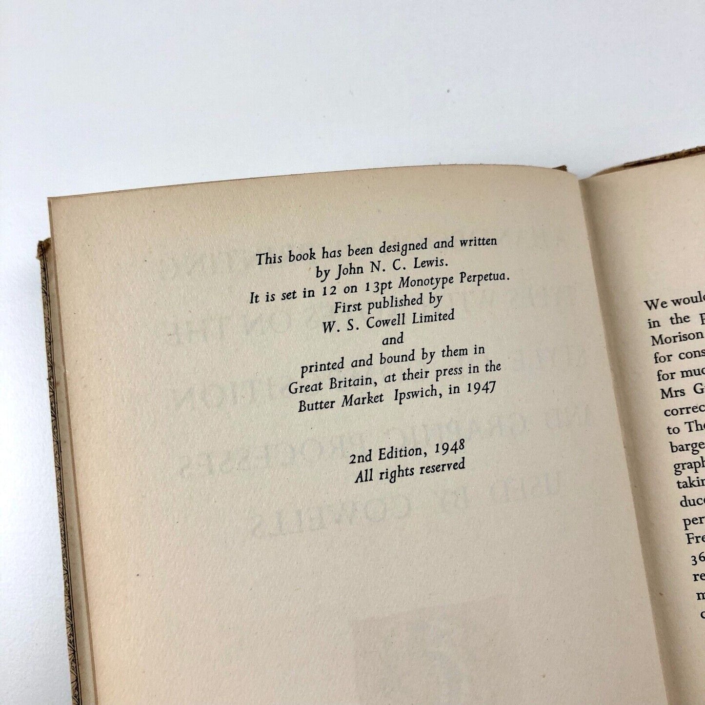 A Handbook of Printing Types... Used by Cowells | John N.C. Lewis, 1948 | Second edition