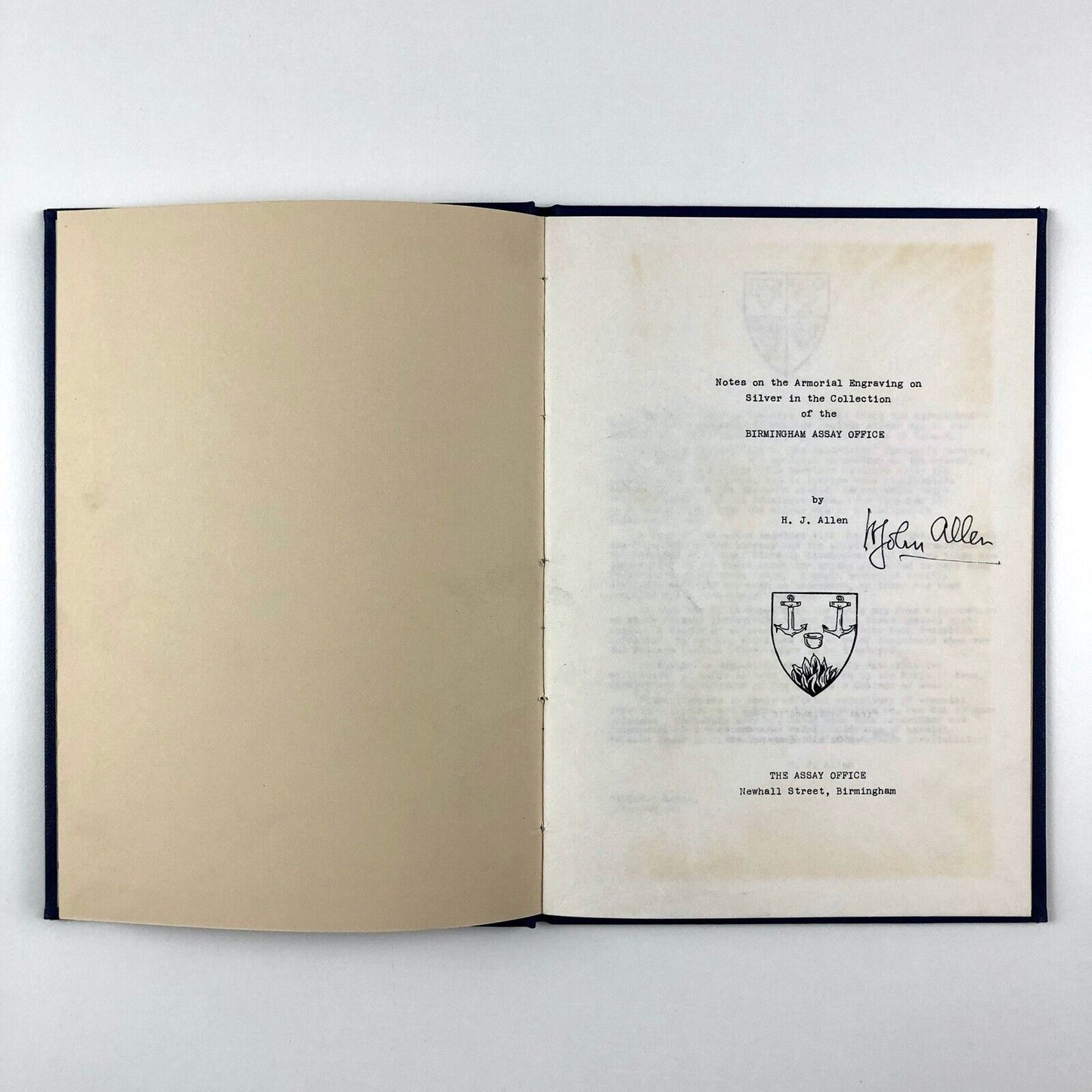 Notes on the Armorial Engraving on Silver | Birmingham Assay Office | H J Allen, 1982
