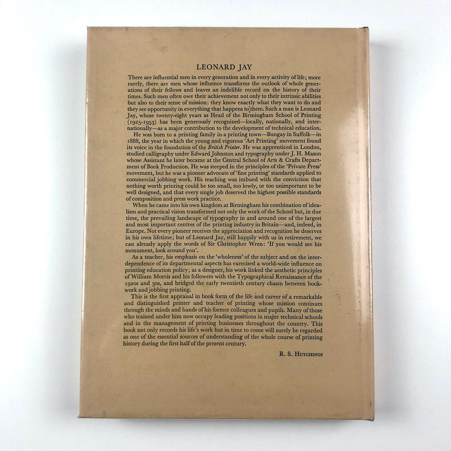 Leonard Jay: Master Printer-Craftsman | L.W. Wallis, 1963 | Charles Skilton Ltd, London, 1963 | First edition