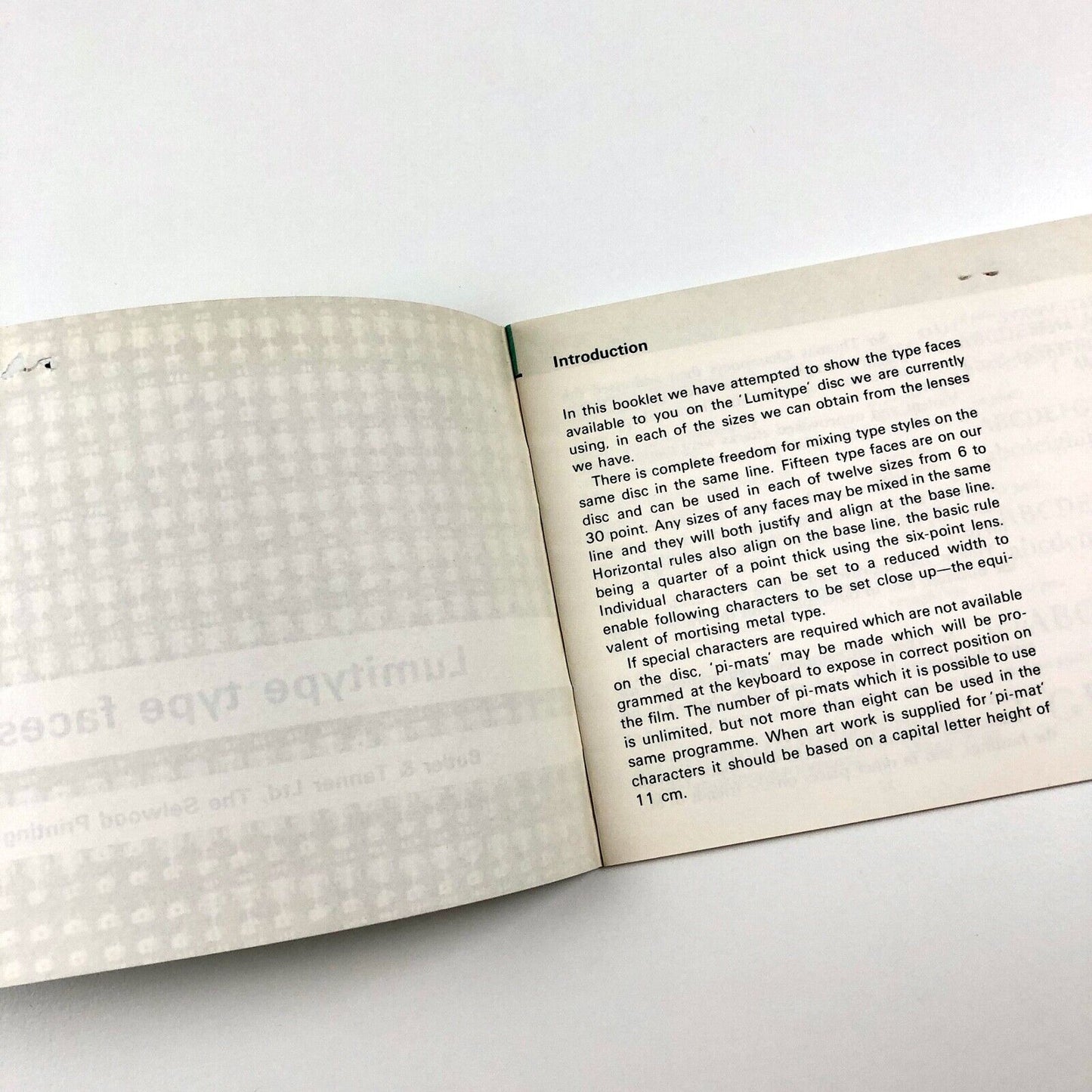 Lumitype Type Faces | Butler & Tanner Ltd, The Selwood Printing Works, Frome type specimen booklet | 1960s?