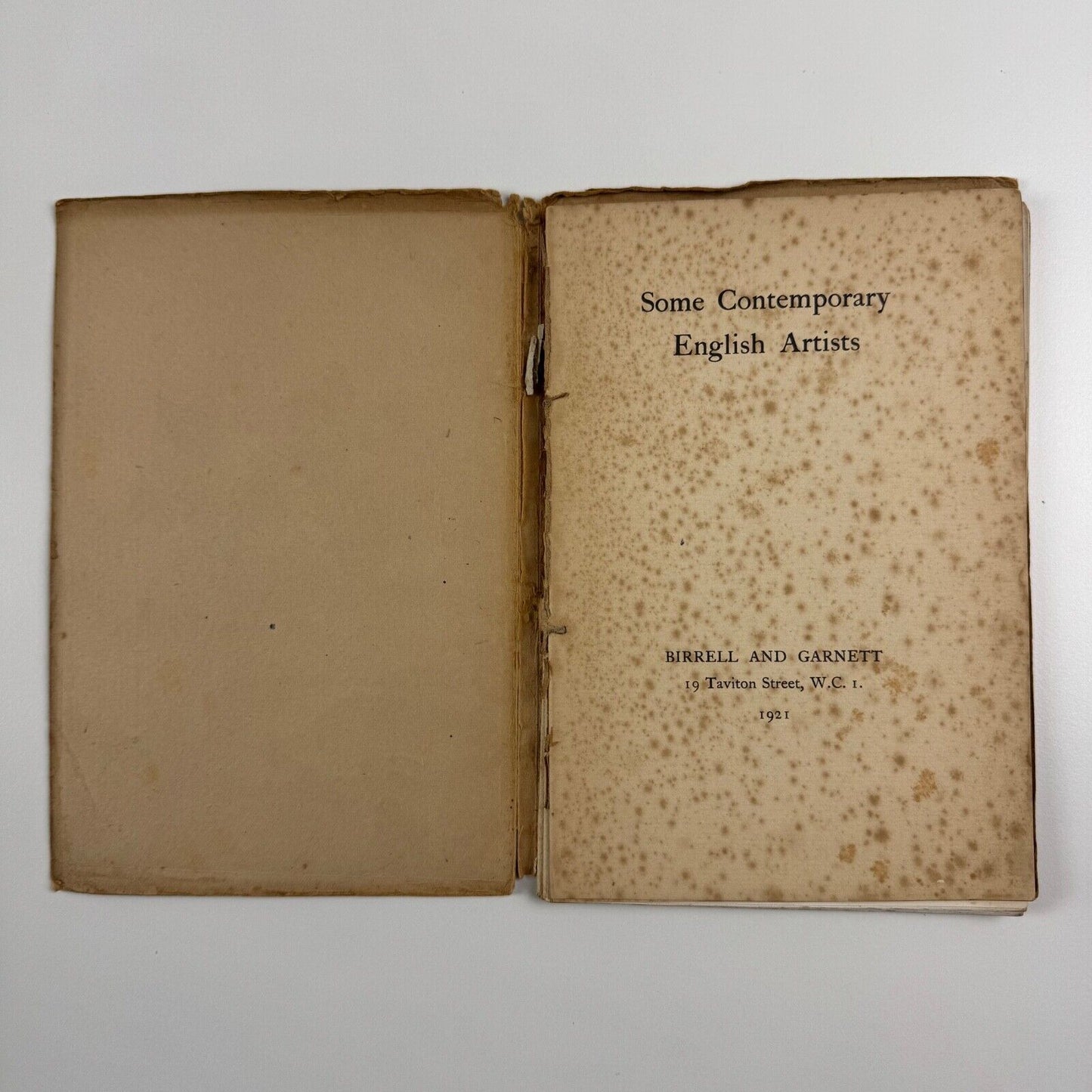 Some Contemporary English Artists | Birrell & Garnett Bookshop, 1921 | Duncan Grant cover | ex-libris Cyril Spencer Reddihough