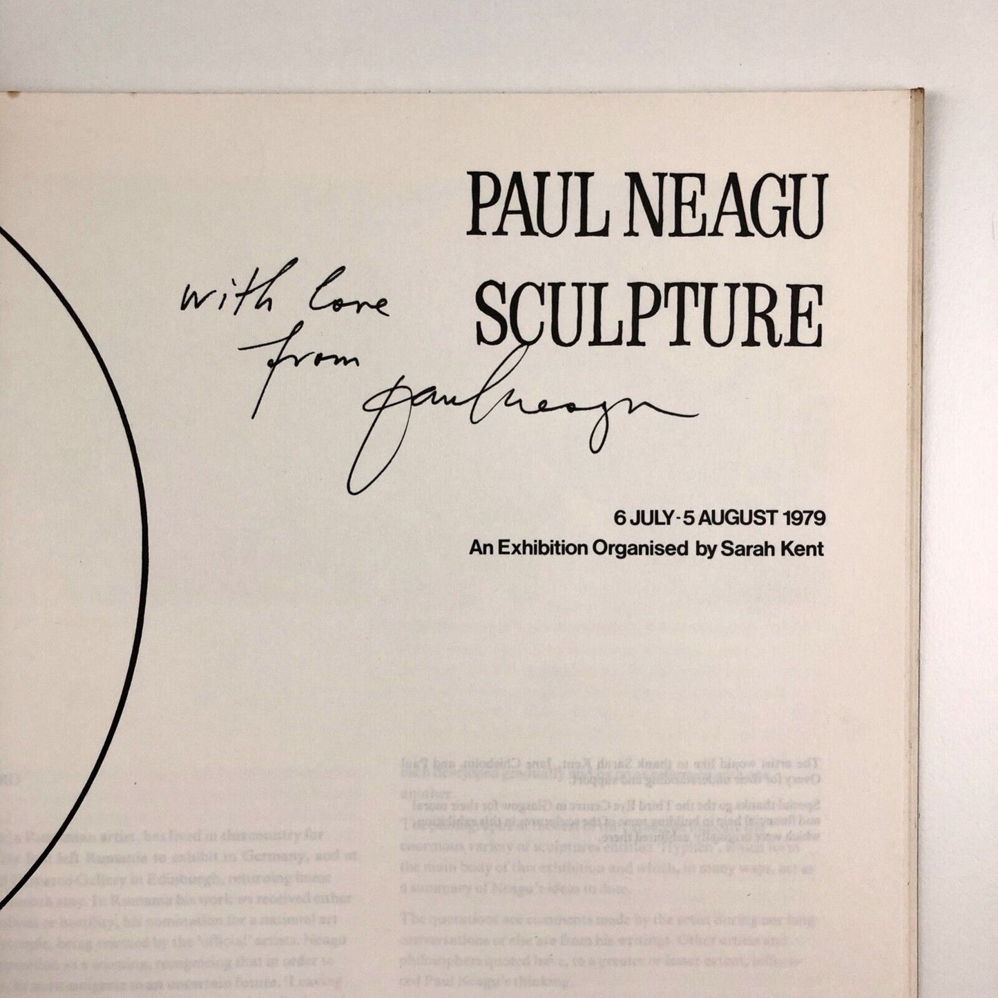 Paul Neagu Sculpture | ICA Institute of Contemporary Arts catalogue, 1979 | Signed by the artist