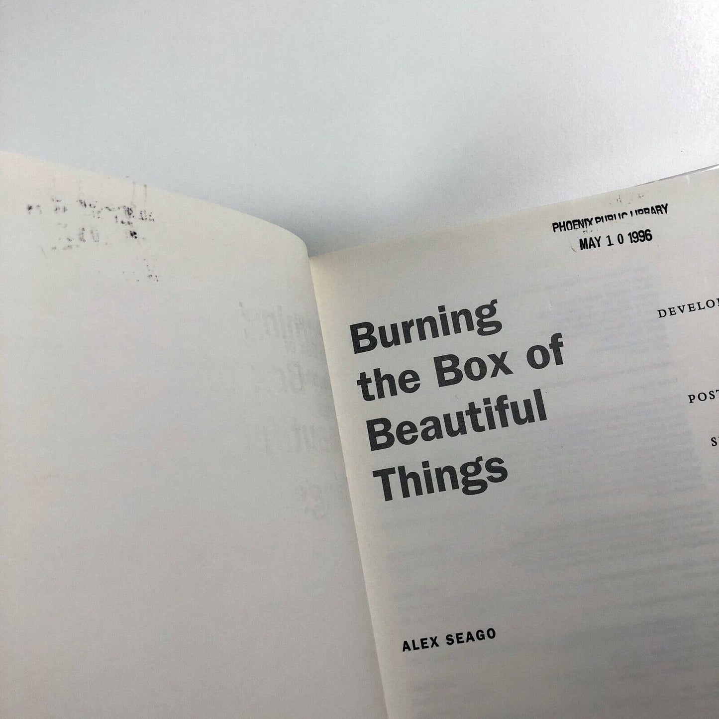 Burning the Box of Beautiful Things by Alex Seago | Oxford University Press 1995