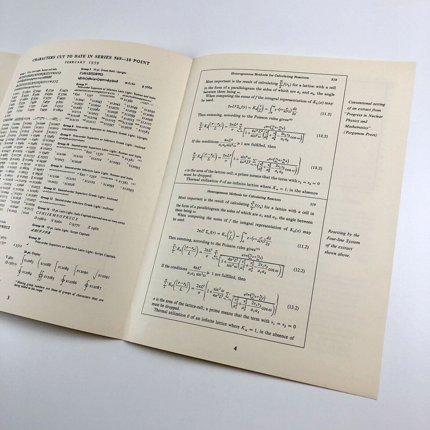 4-Line Mathematics | Monotype information sheet, No 156, March 1959