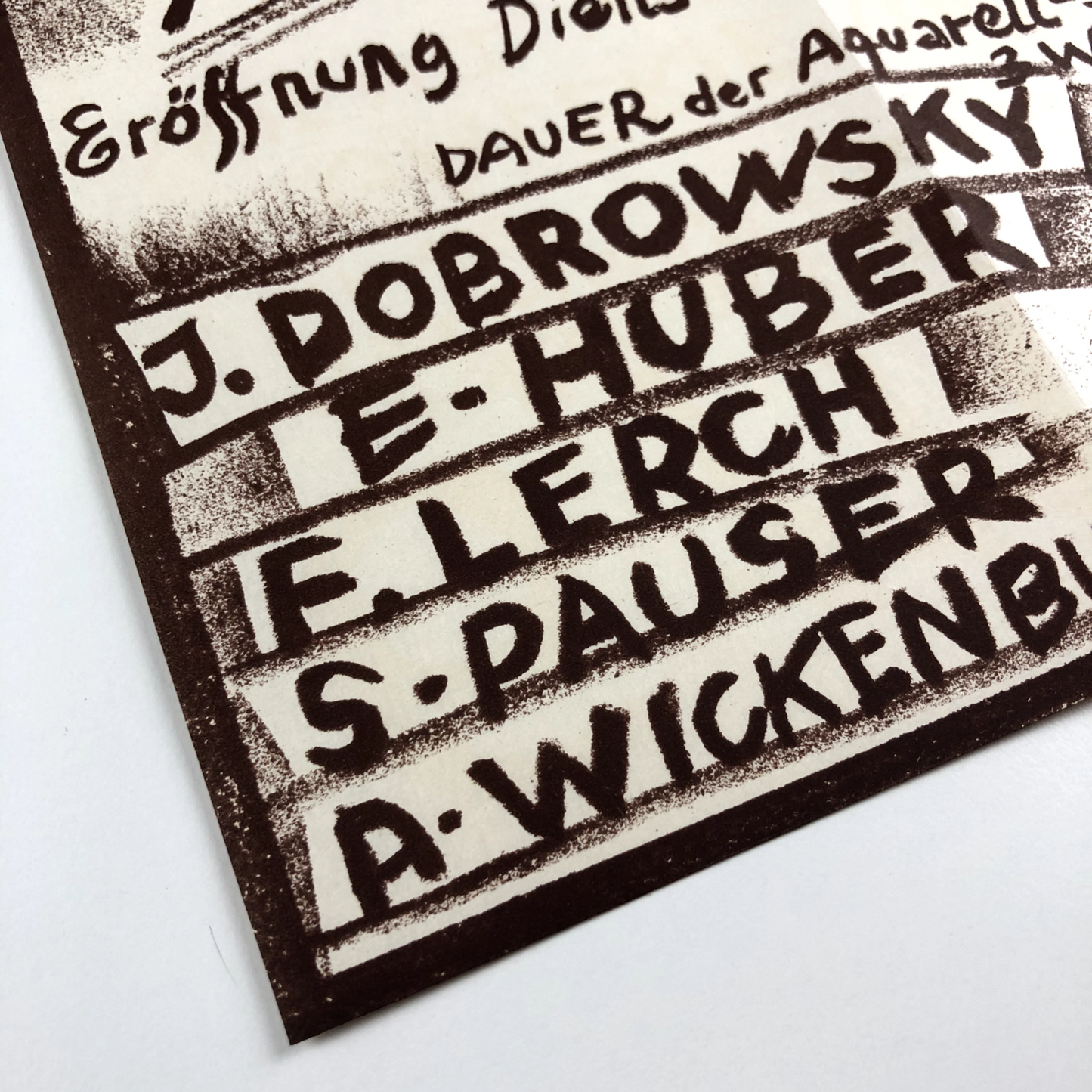 Small poster to accompany the exhibition 6 Maler, at Galerie Würthle | Very rare, 1932