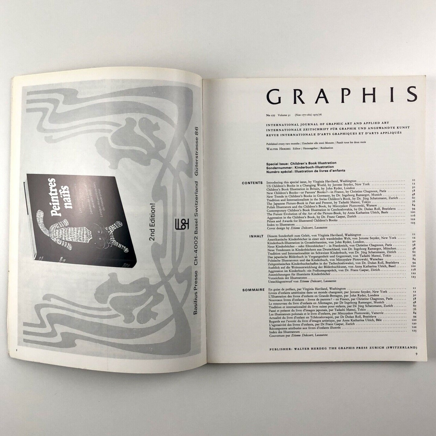 Graphis journal No 177, Vol 31, 1975/76 | Walter Herdeg | Children's book illustration