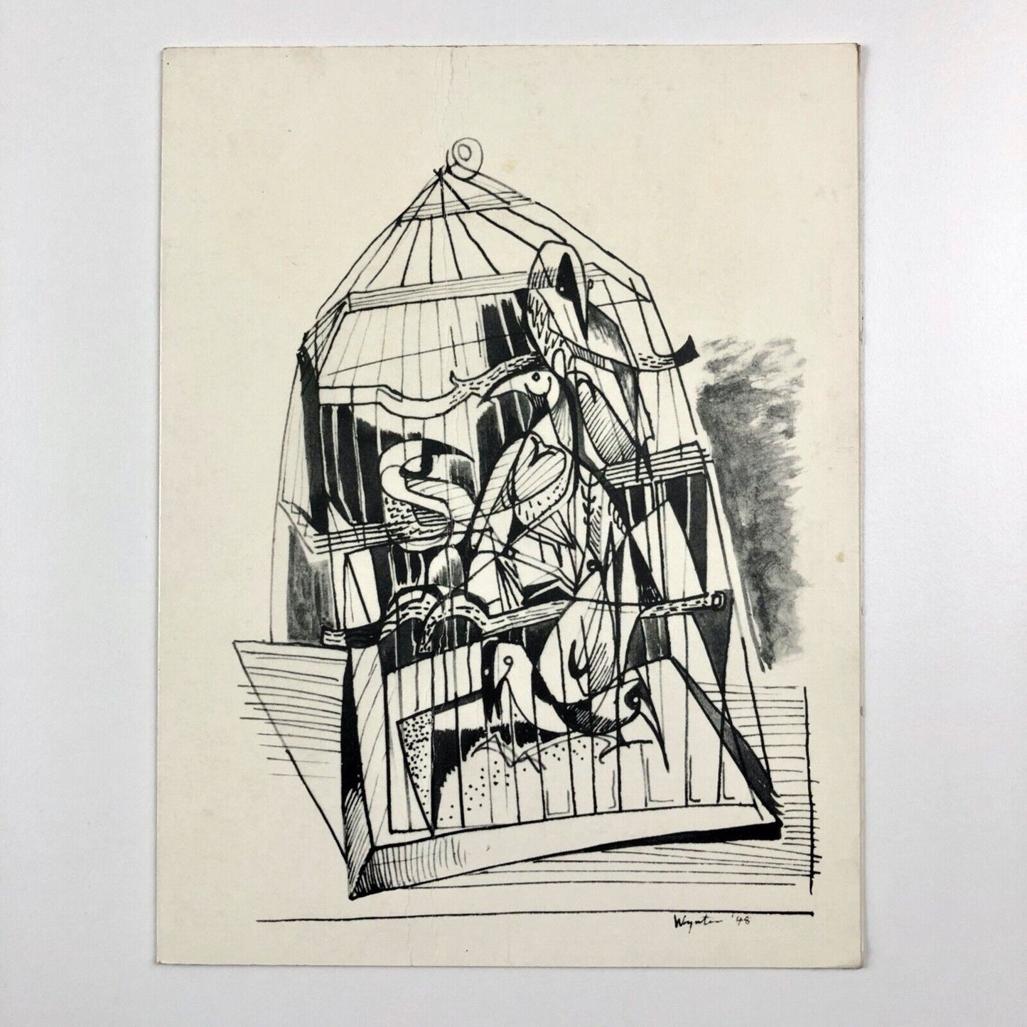 Folding card for Bryan Wynter. Drawings & Gouaches 1940-1950 | New Art Centre, 1983