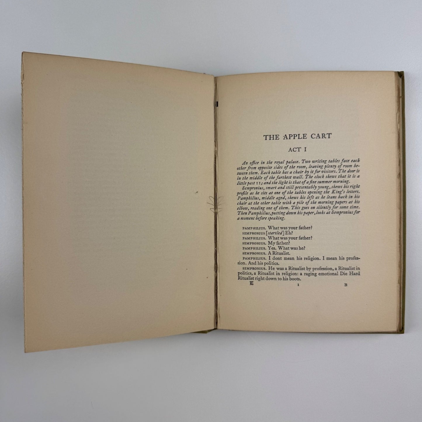 The Apple Cart A Political Extravaganza by Bernard Shaw. Constable & Co, 1930