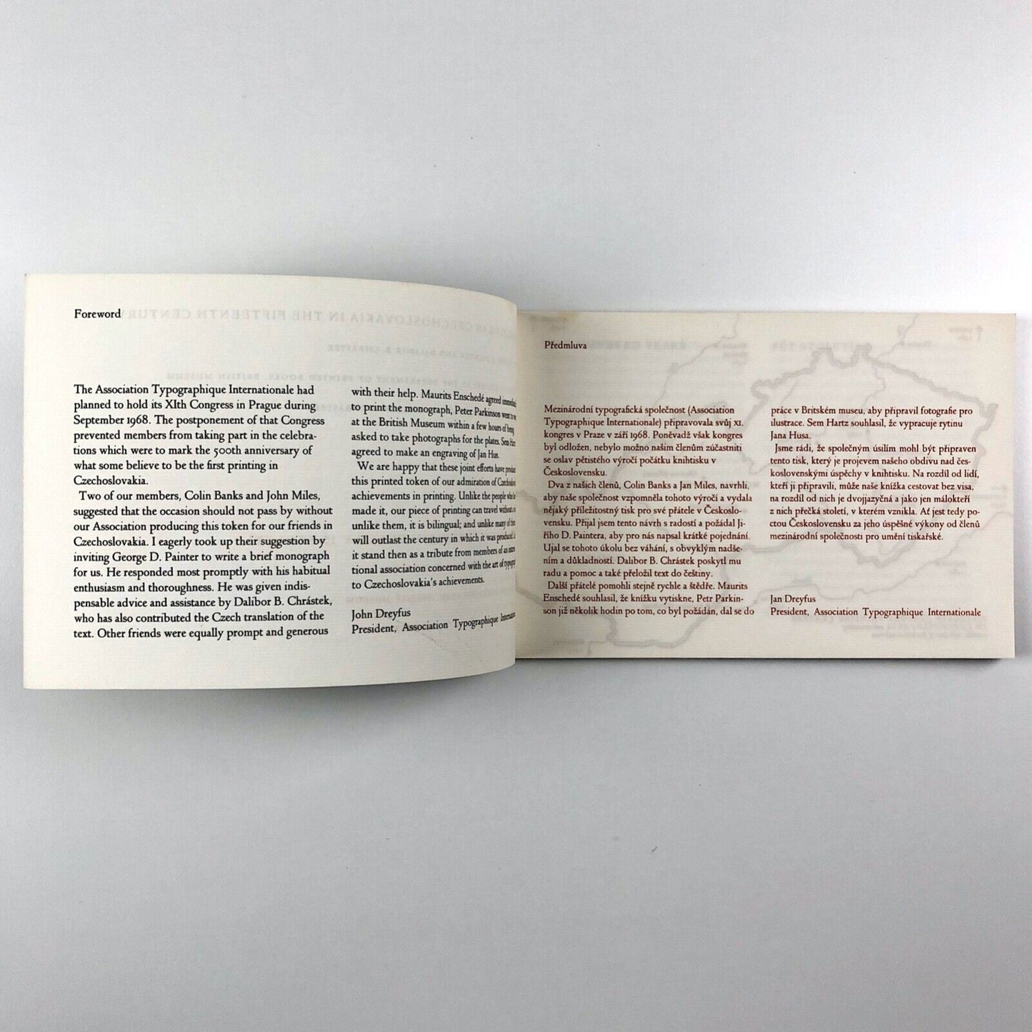 Printing in Czechoslovakia in the Fifteenth Century. Five hundred years | The Association Typographique Internationale, London, 1969