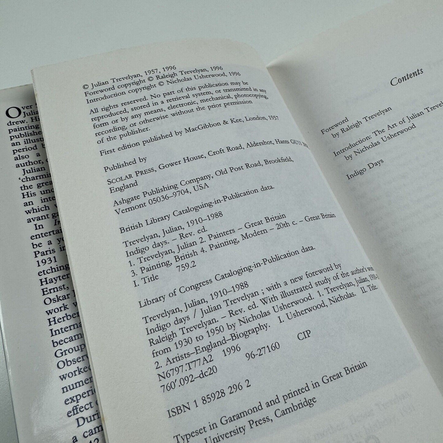 Indigo Days. The Art and Memoirs of Julian Trevelyan | Scholar Press, 1996