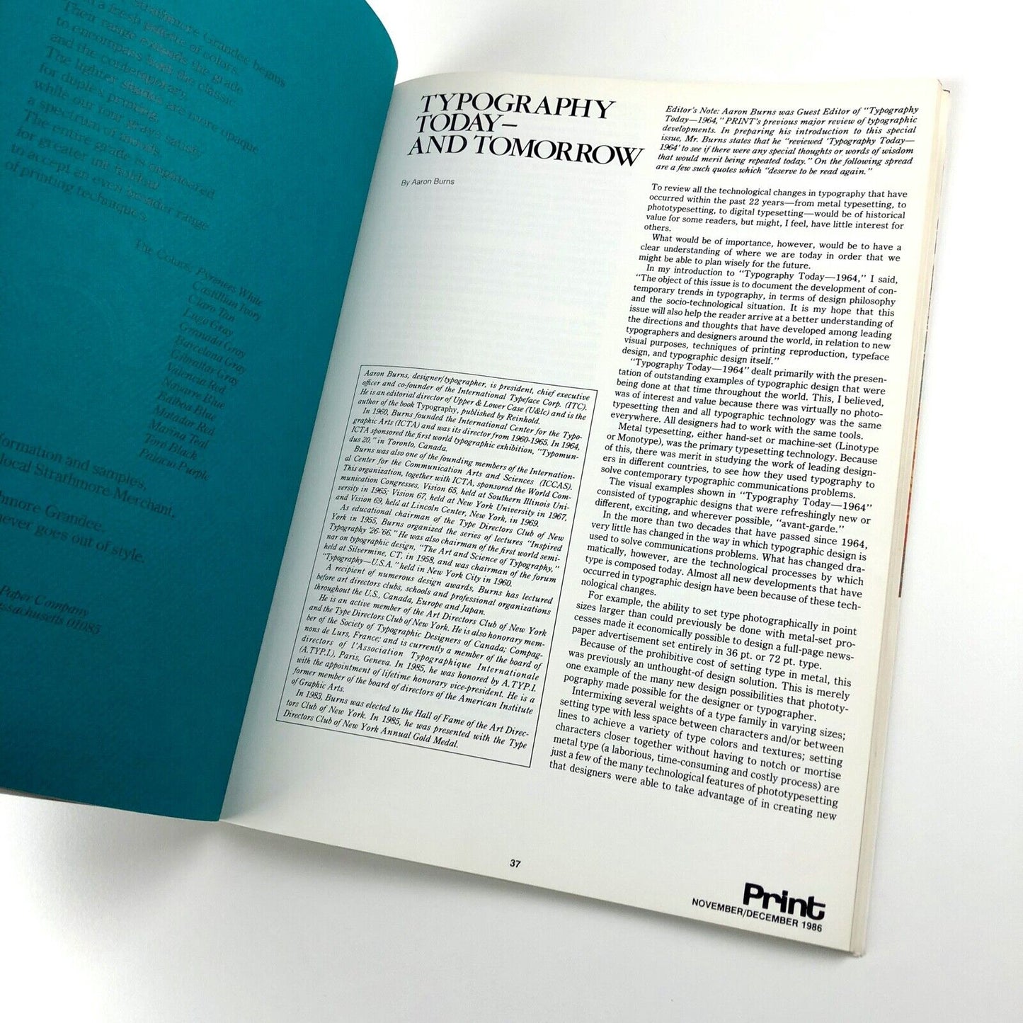 Print: America's Graphic Design Magazine – November-December 1986 XL:VI