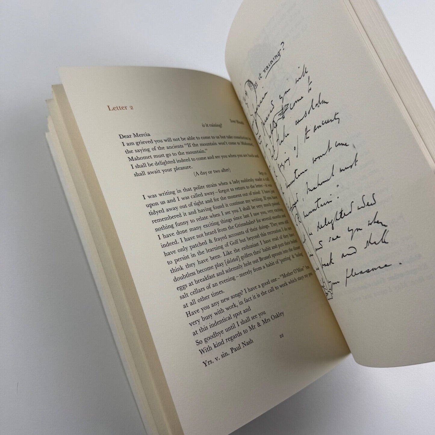 Dear Mercia. Paul Nash letter to Mercia Oakley 1909-1918 edited by Janet Boulton. Introduction by Clare Colvin | Smith Settle, 1992
