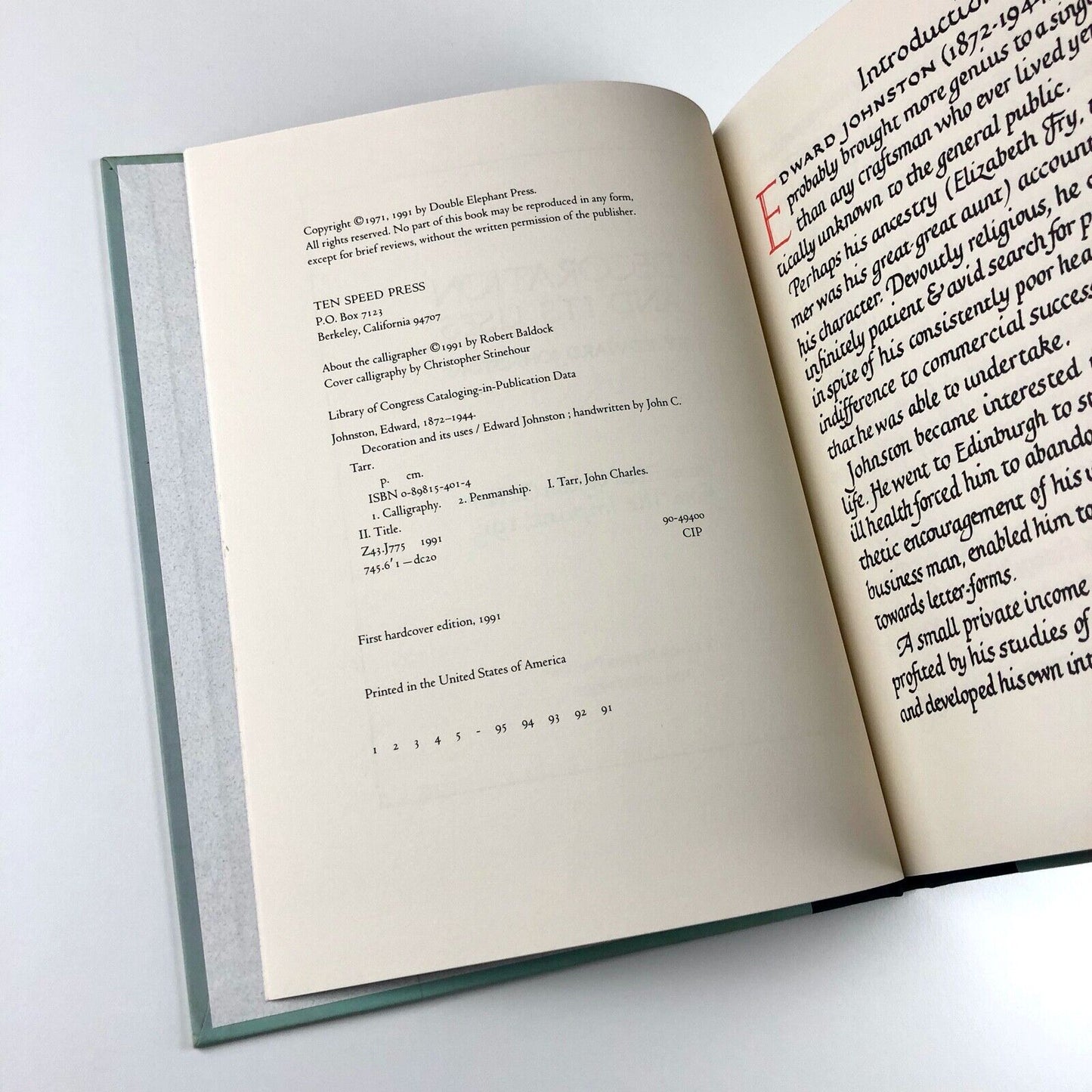 Decoration And Its Uses by Edward Johnston | Ten Speed Press, 1991 | John C. Tarr