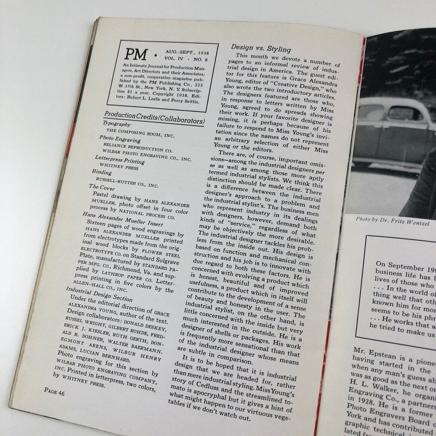 PM - An Intimate Journal for Art Directors | Aug-Sep 1938, Vol IV, No. 8, Mueller