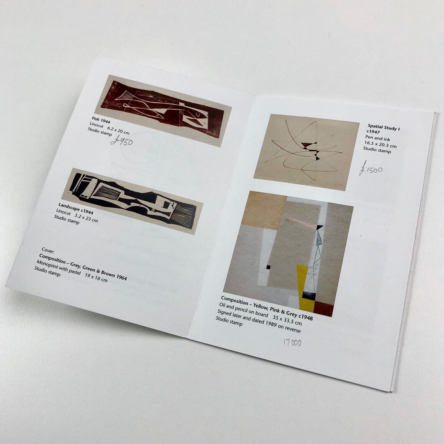 Promotional leaflet for John Wells. Works on Paper 1940s-1970 | Belgrave Gallery 2010