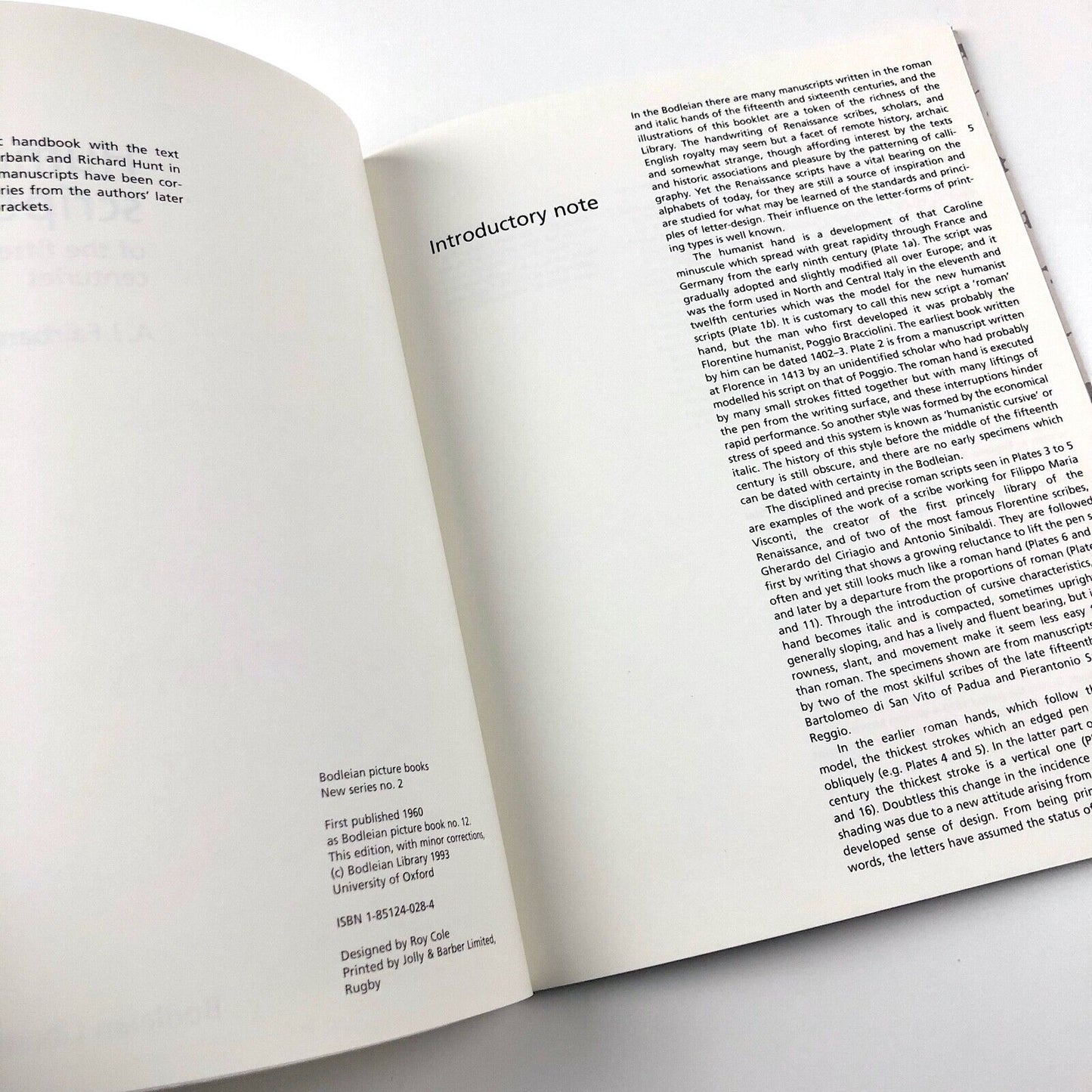 Humanistic script of the 15th & 16th Centuries | A.J. Fairbank & R.W. Hunt 1993