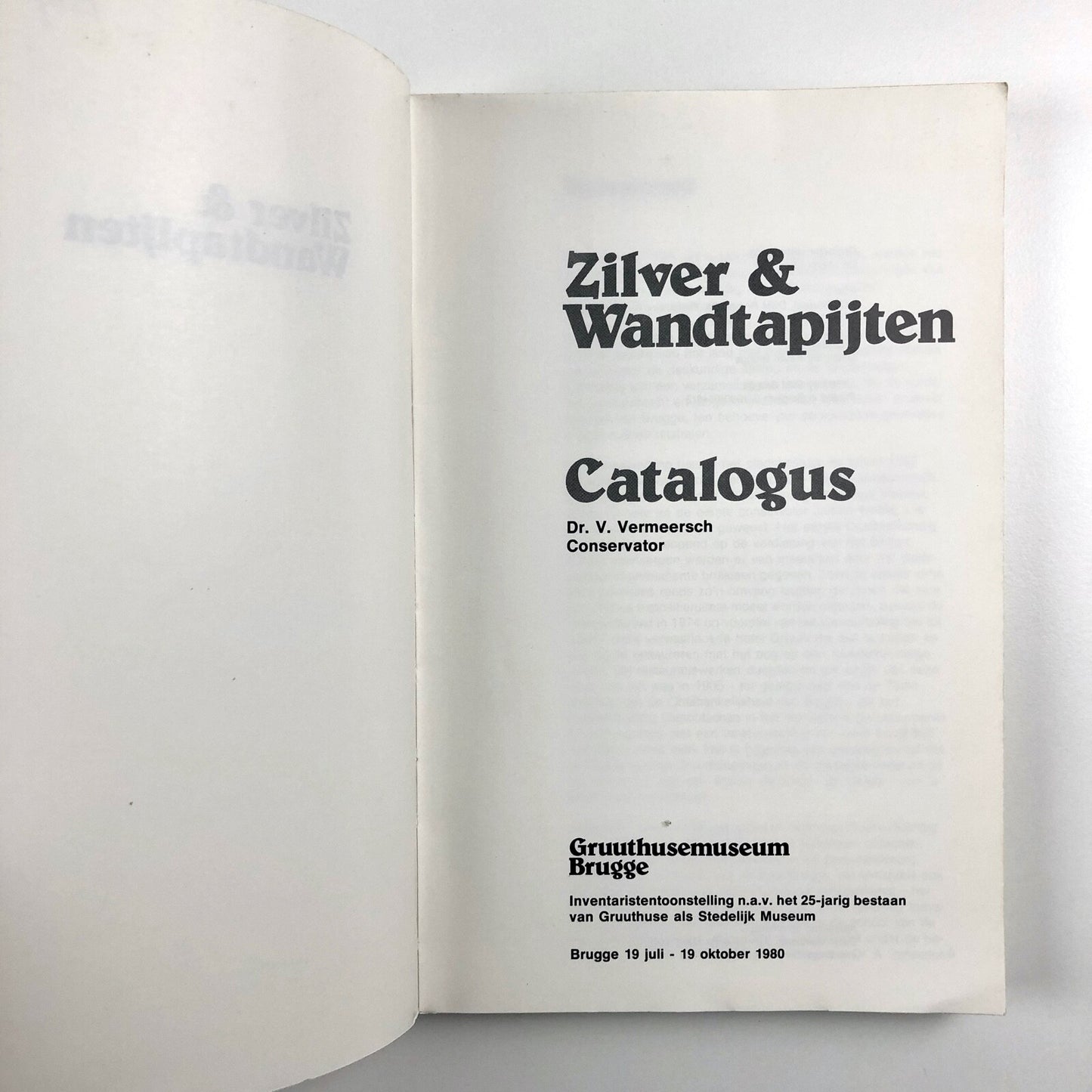 Zilver & Wandtapijten Catalogus – Gruuthusemuseum Brugge | Exhibition catalogue, 1980