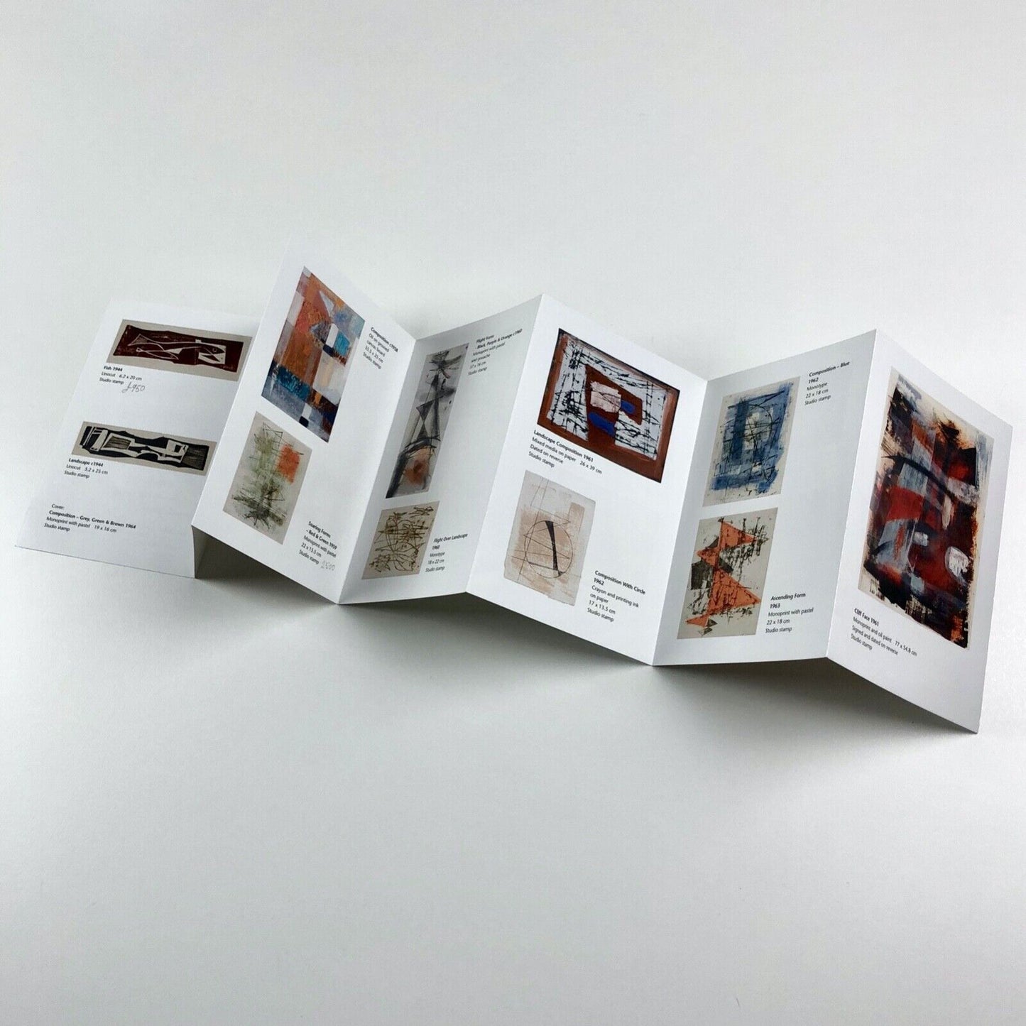 Promotional leaflet for John Wells. Works on Paper 1940s-1970 | Belgrave Gallery 2010
