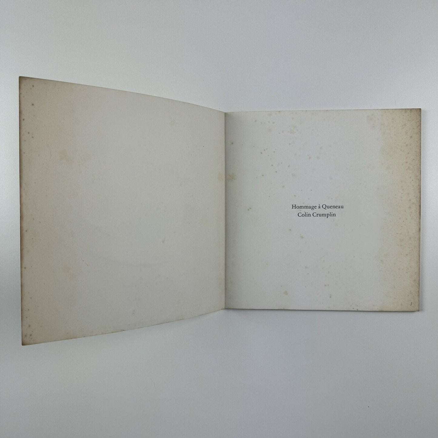 Hommage à Queneau – Colin Crumplin, 1977 | Marked up proof copy