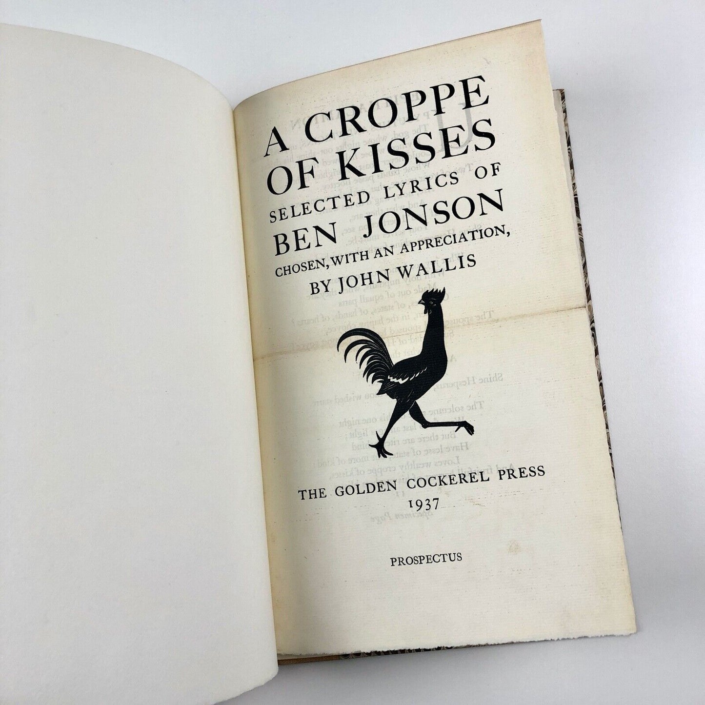 Bound volume of eight Golden Cockerel Press prospectus from 1937, 1951-1955