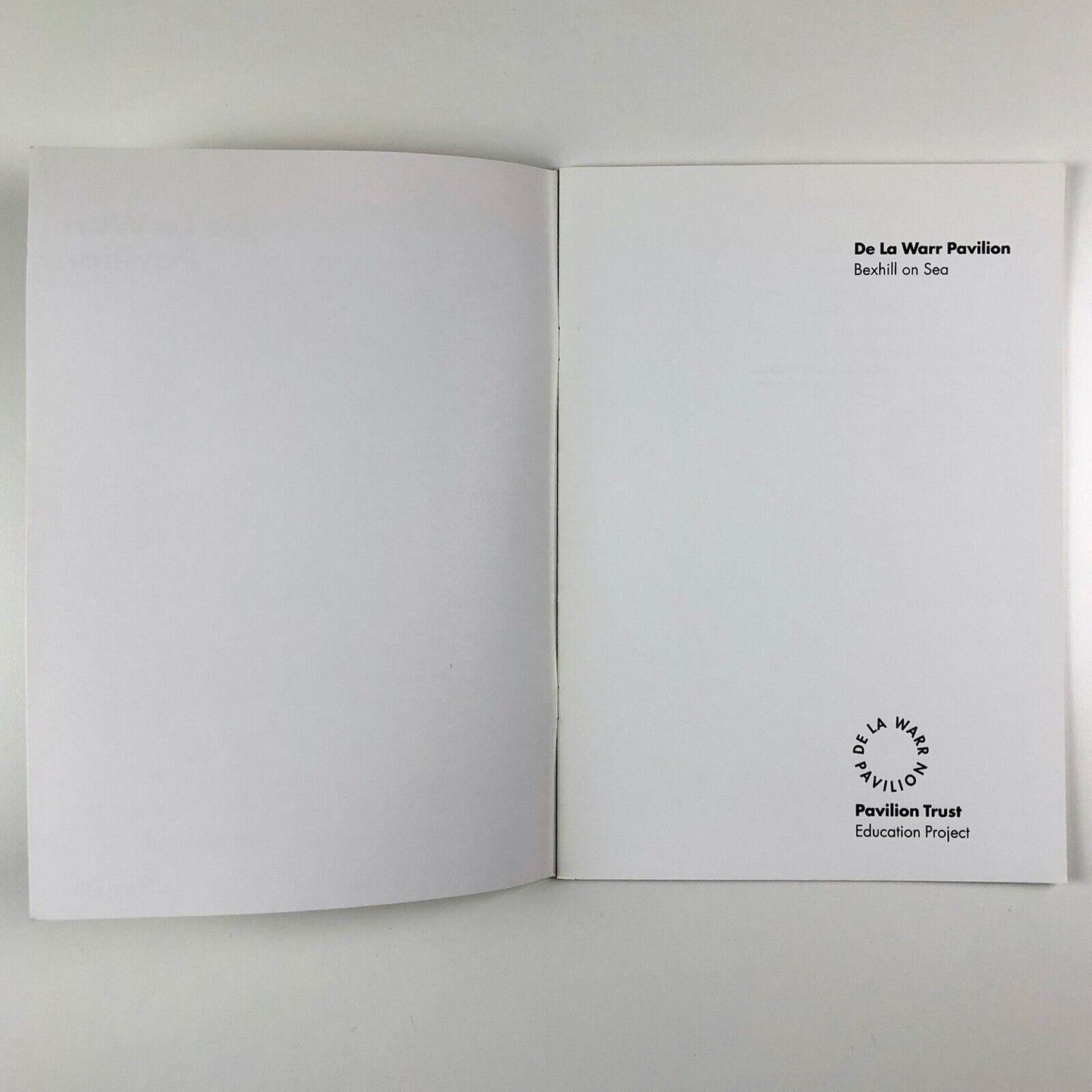 Pamphlet for The De La Warr Pavilion Education Project Pavilion Trust, Bexhill-on-Sea, 1994